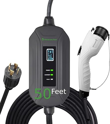 Vista 17 de PRIMECOM - Cargador para vehículos eléctricos (EV) de nivel 2 (220 V/240 V); cargador portátil inteligente para estaciones de carga de vehículos