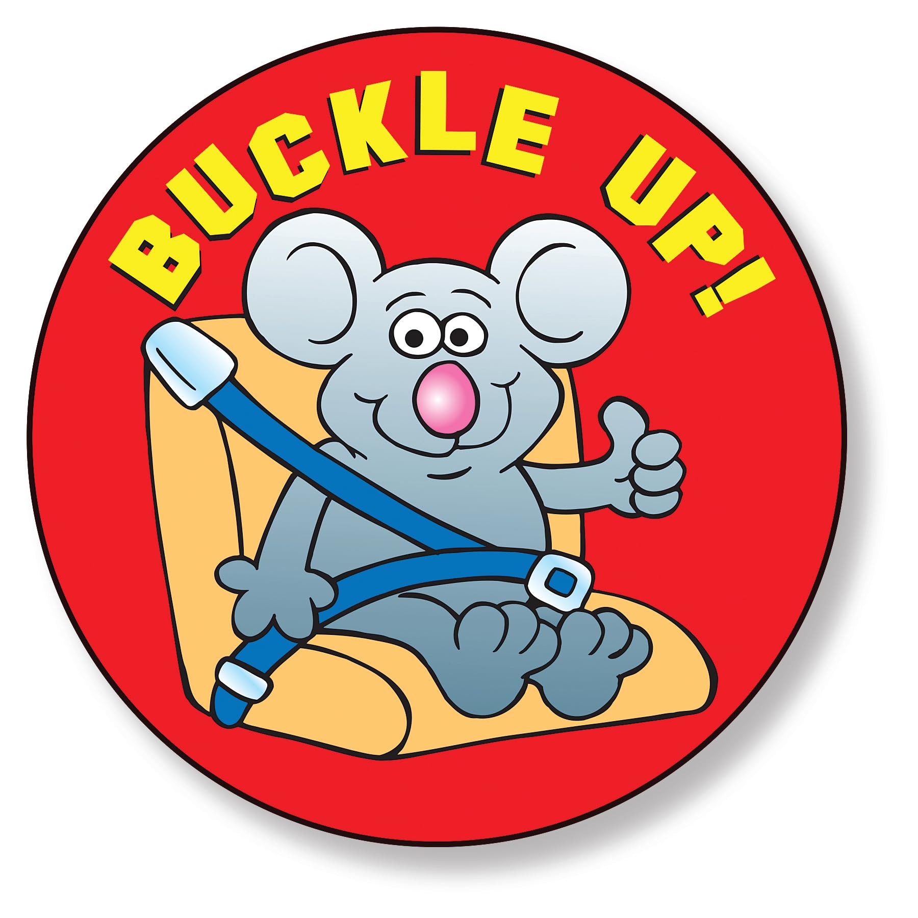 ZOCO - Buckle Up Stickers (400 Count) - Wear Seatbelt Safety Stickers for Kids - 2" Round