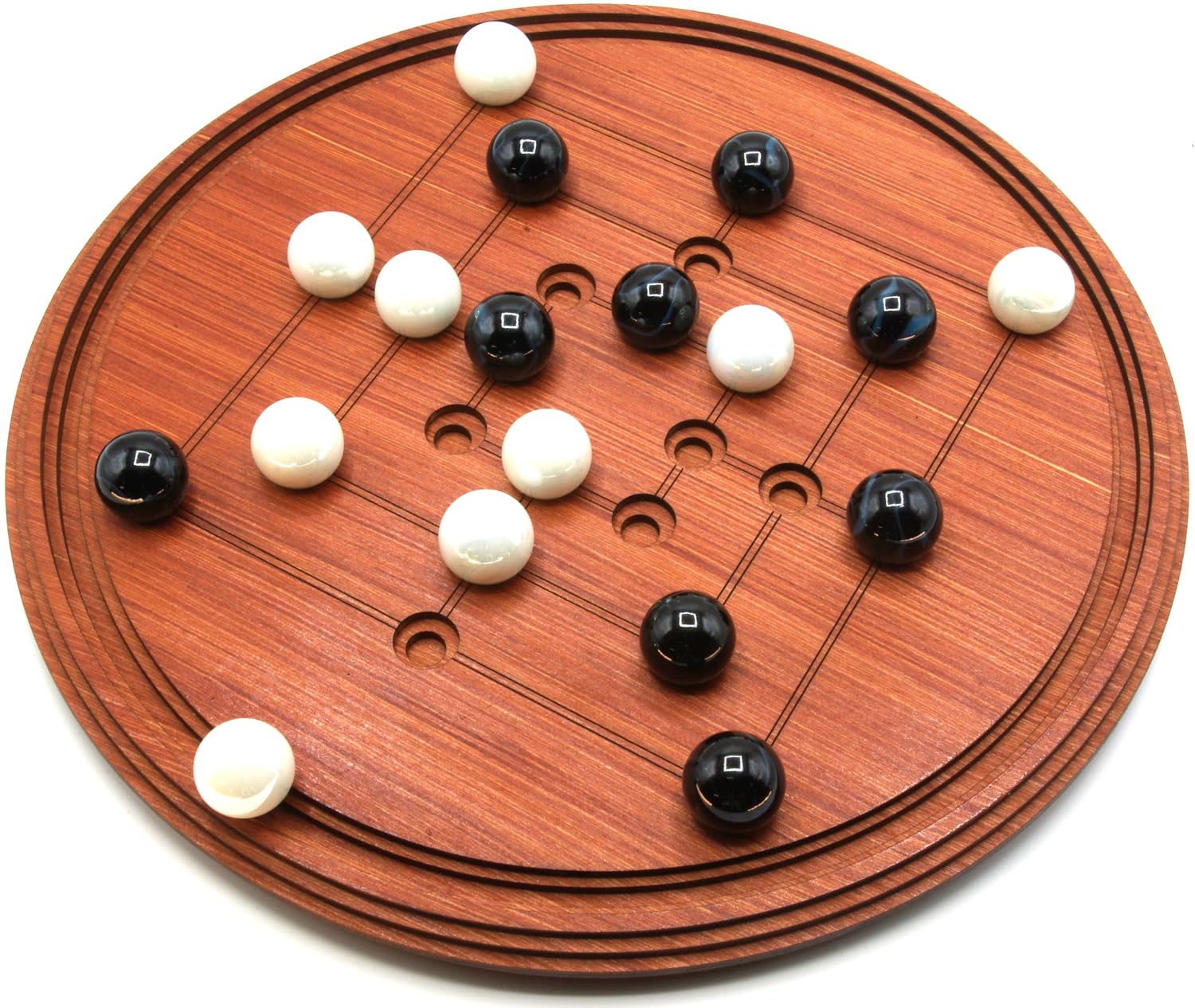 9 men's morris traditional wooden board game