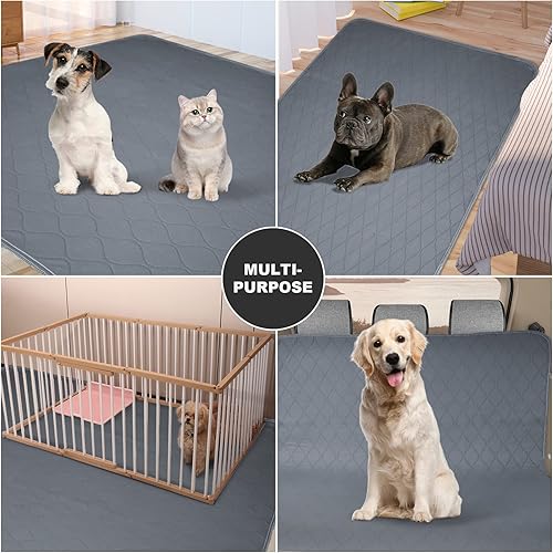 Miniatura 8 de Almohadillas lavables para orina para perros, paquete de 2 almohadillas reutilizables lavables para cachorros, impermeables, almohadillas de orina