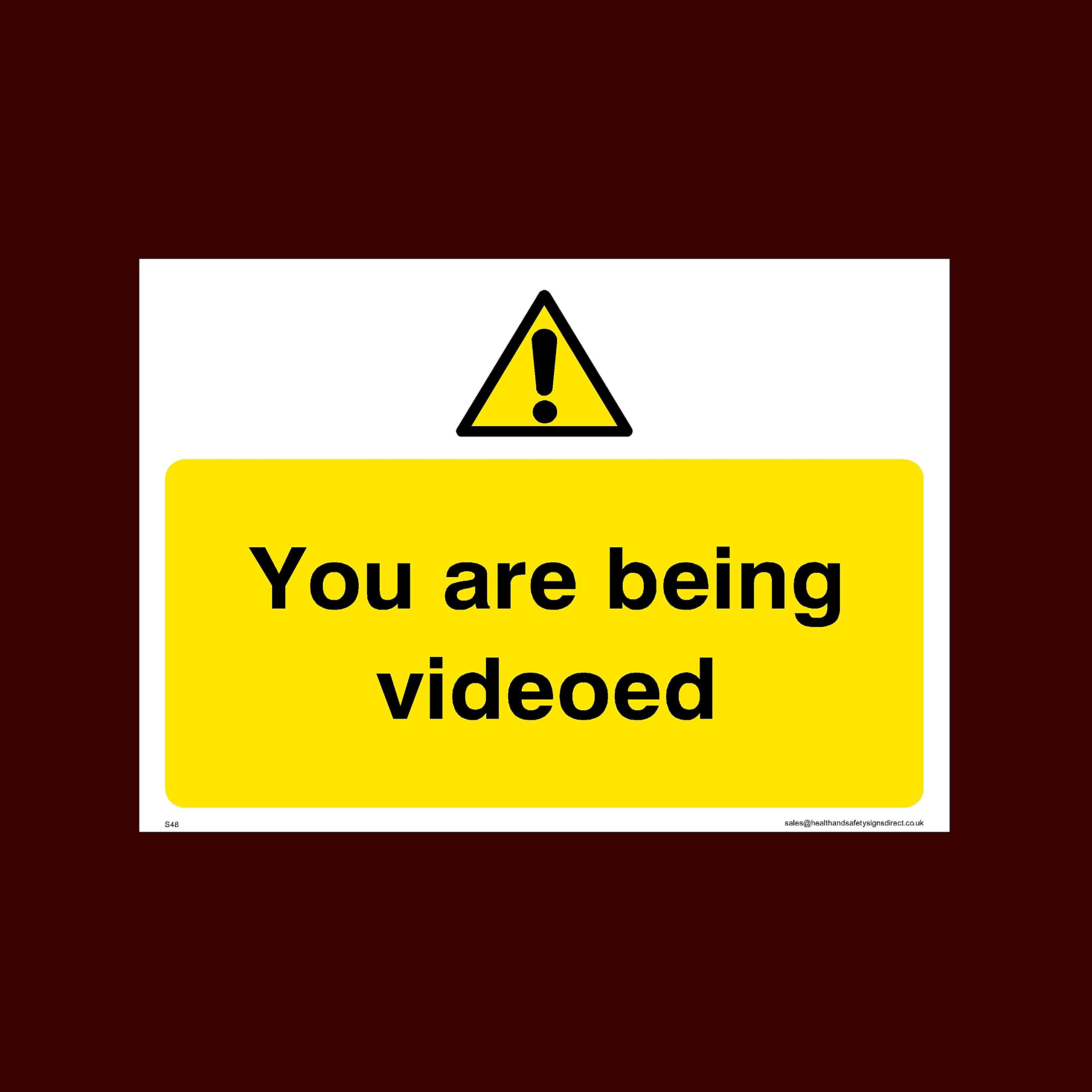 Ussp&S You Are Being Videoed Plastic Sign (S48) - Cctv, Security, Warning, Alarmed, Surveillance, Camera, Dogs, Premises