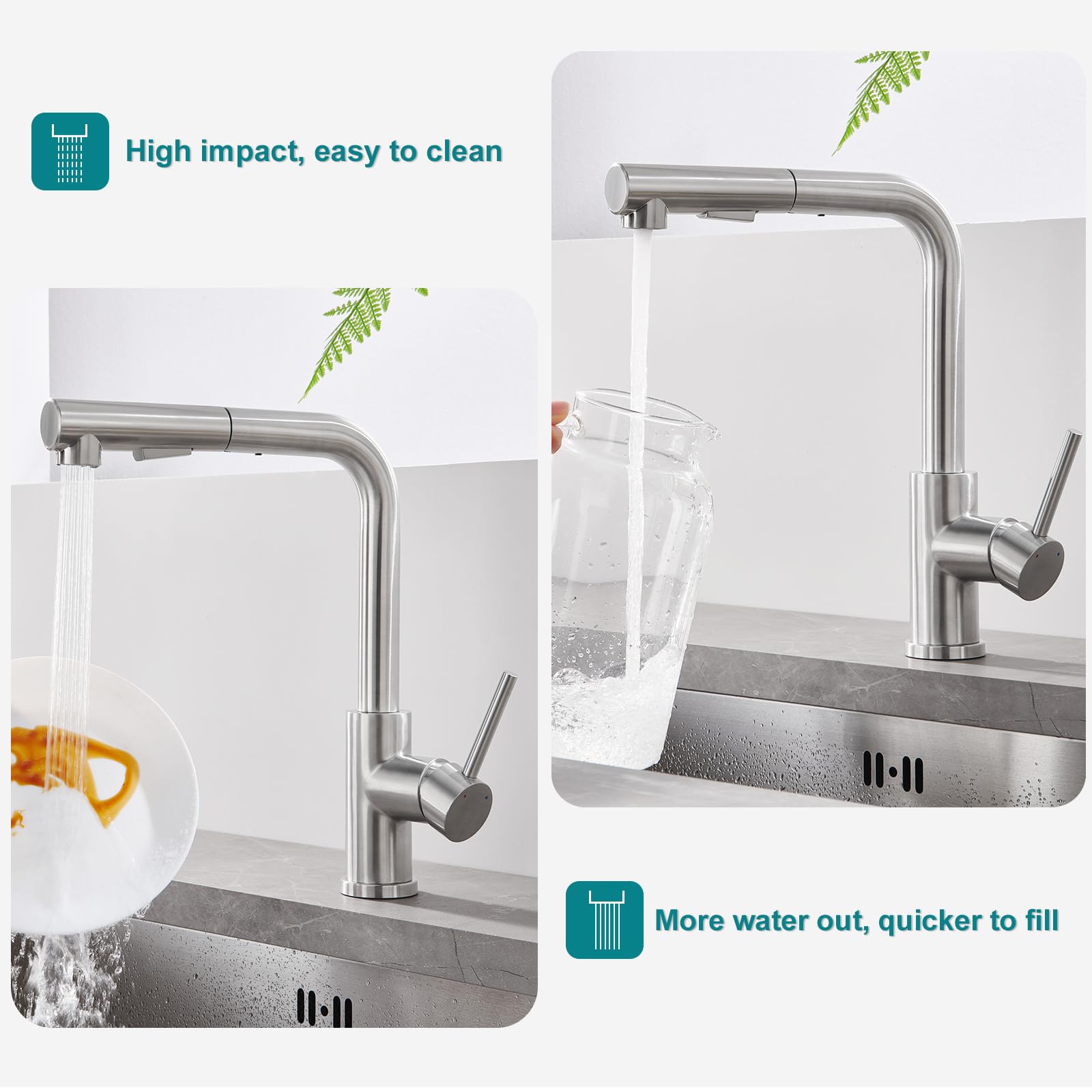 Grifo de cocina de baja presión extensible