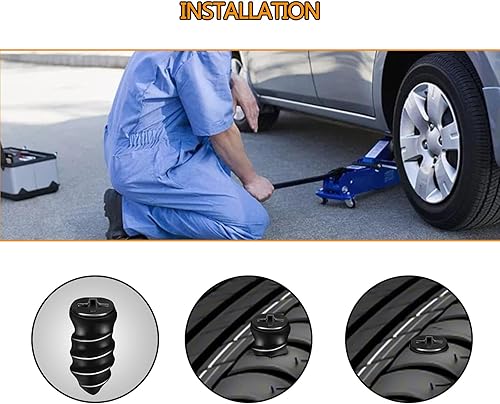 Miniatura 5 de 40 piezas de clavos de reparación de neumáticos de vacío rápido, varios tamaños, resistentes a altas temperaturas, de goma con ranura cruzada,