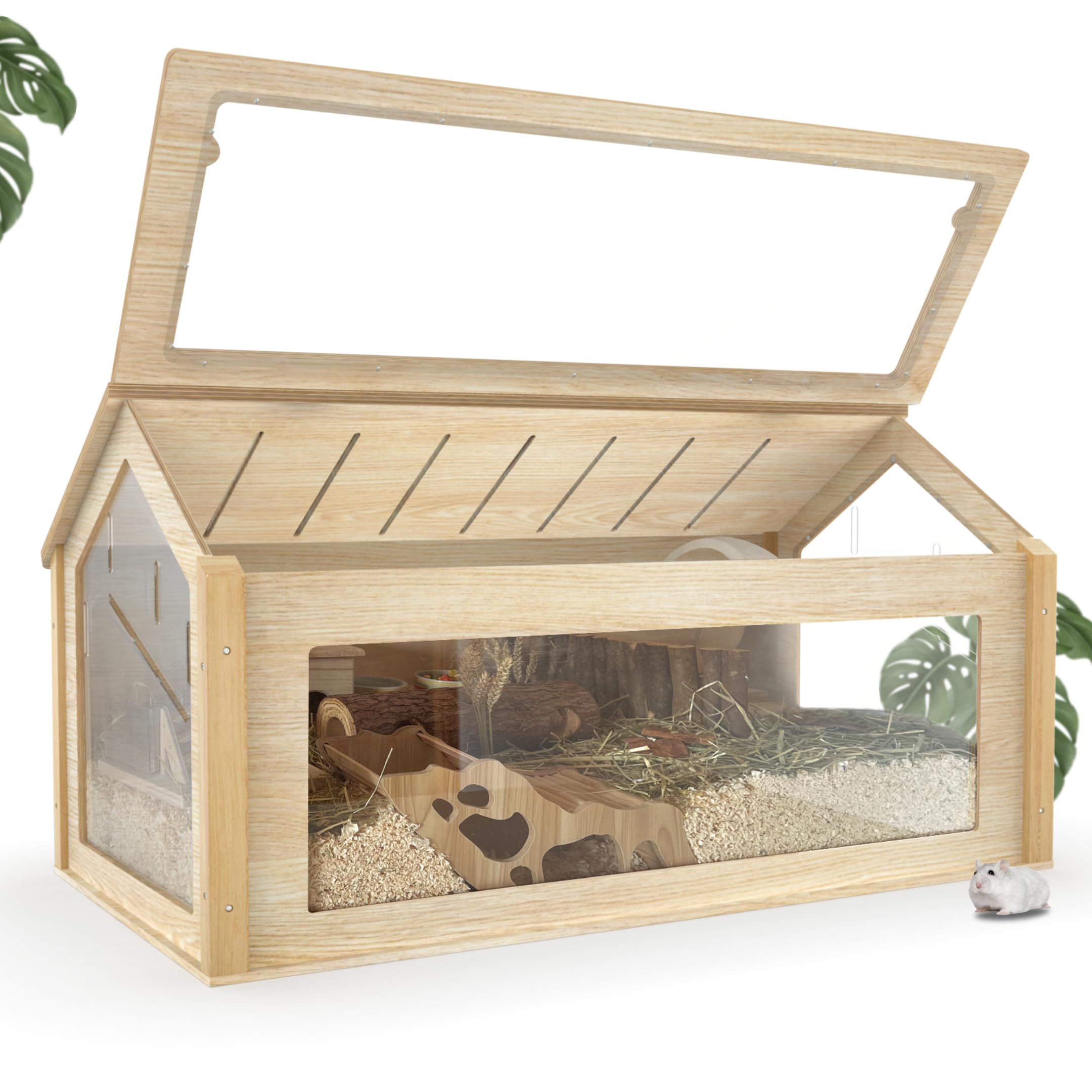 Glass Hamster Cage Pawhut Hamster Cage Twotier Gerbil Cage W Deep