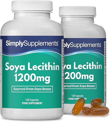 Cápsulas de Lecitina de Soja 1200mg | Lecitina de Alta Pureza | 240 Cápsulas = Suministro de 2 Meses | Certificación GMP & Fabricado en el Reino Unido | Fuente Natural de Fosfolípidos Esenciales