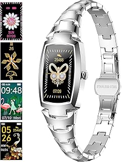 D&LE Smart Watch for Women, 2022 Fitness Tracker 1.08" Touch Screen Smartwatch Fitness Watch, Heart Rate/Sleep Monitor/Pedometer, IP67 Waterproof Activity Tracker Women for Android iOS(Color:Silver)