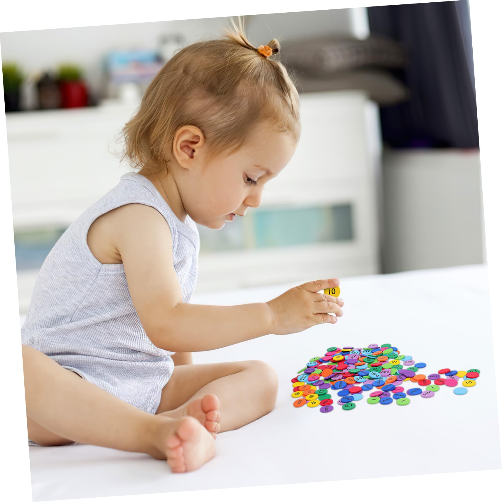 Hemobllo 4 Set Dischi Posizionale Colorati in Eva Per Apprendimento Matematica Dischi Rotondi Educativi Per Riconoscimento Numerico E Colori Materiale Didattico Per Scuola E 300 Pezzi*4