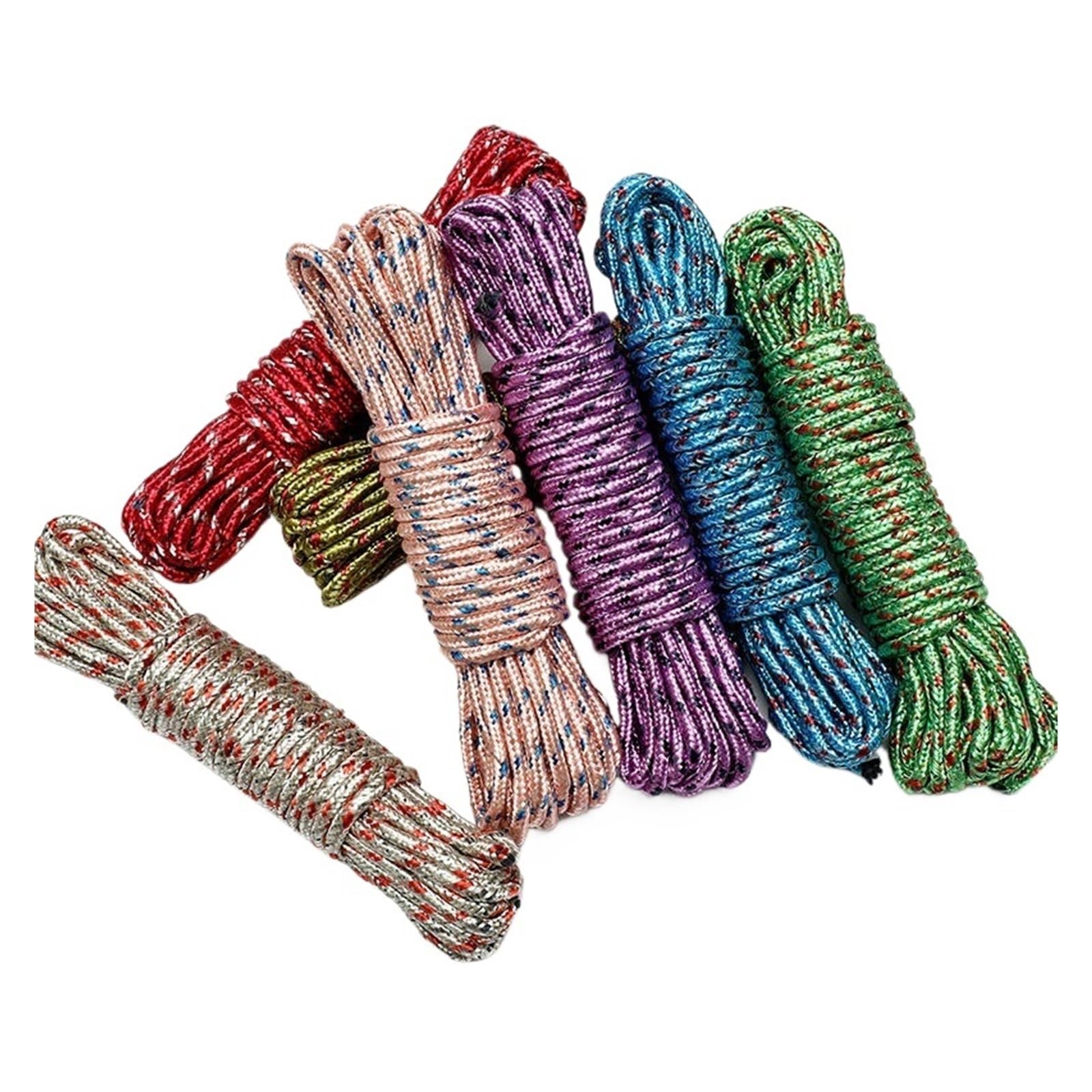 Laundry Hanging Rope Nylon Slip Windproof Clothesline Outdoor Drying Clothes Line Clotheslines Rope Colors By Random(3PCS)