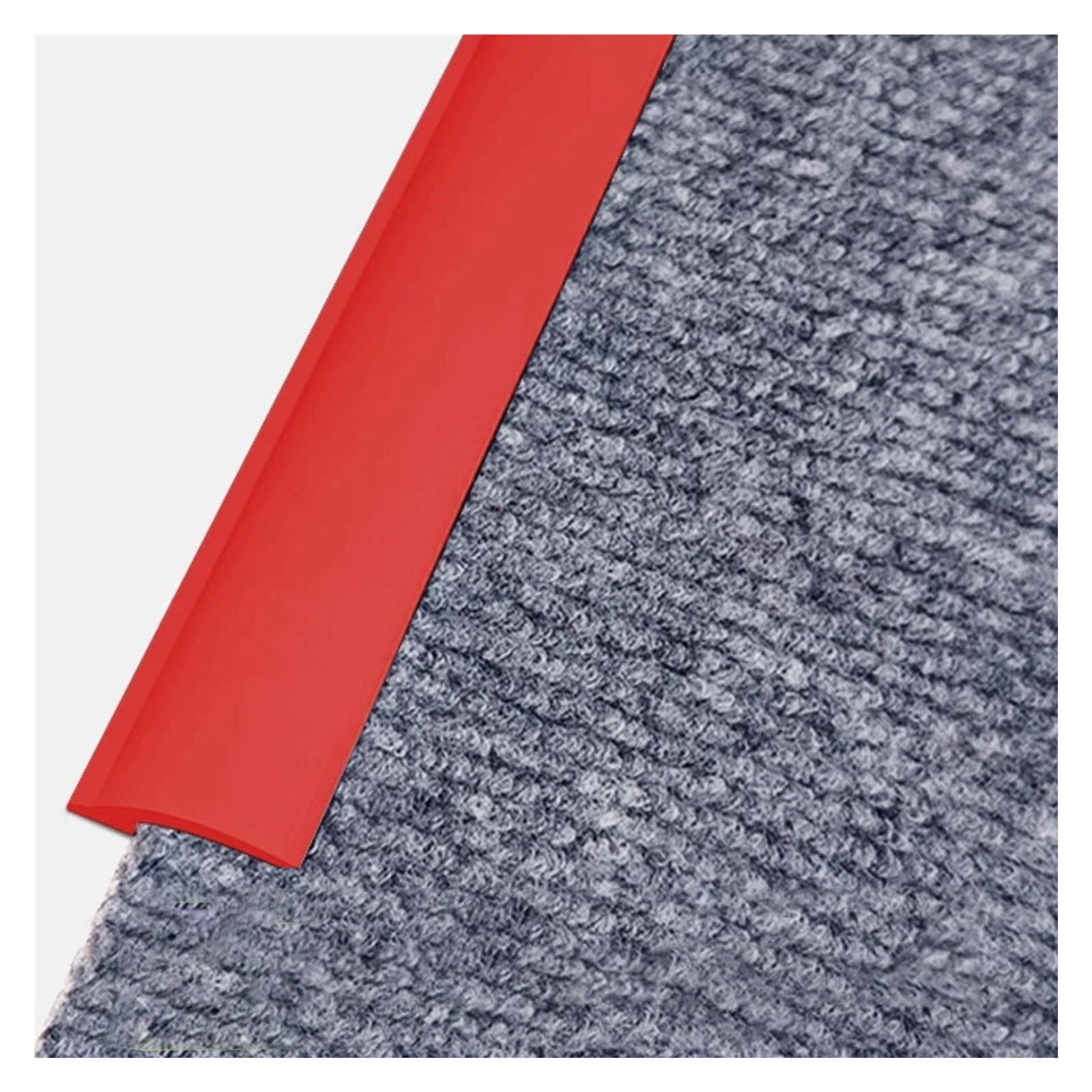 Djphofs Red Self Adhesive Carpet To Tile Transition Strip, Cuttable Pvc Floor Divider Strips, Flexible Carpets Edge Trim For Wood Tile Vinyl Flooring(,5M/16Ft)