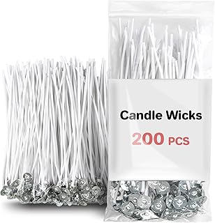 200PCS Candle Wicks for Candle Making - MAQIHAN mechas para velas 6 Inch White Candle Wick Thick Cotton Candle Wicks Soy Wax Beewax Candle Making DIY Candle String pabilos
