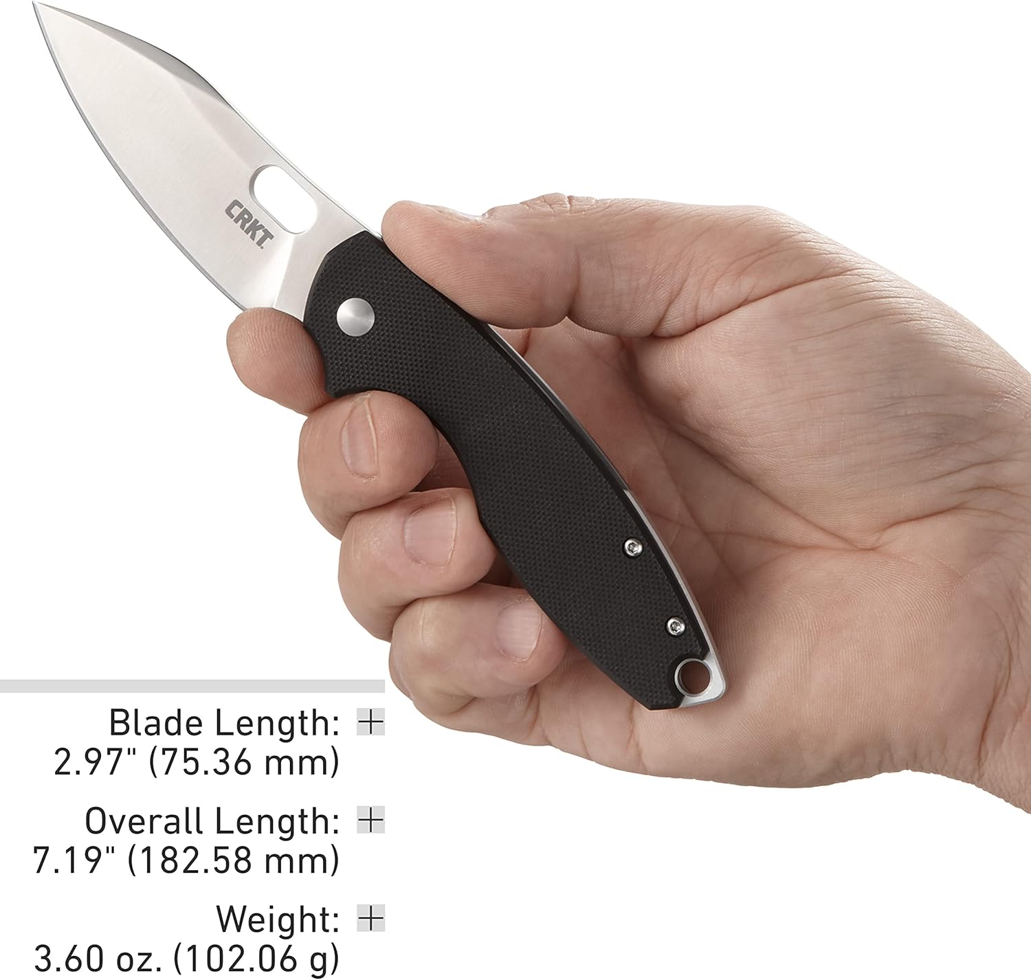 CRKT Pilar III Everyday Carry EDC Pocket Folding Knife with Frame Lock: Stainless Steel Plain Edge Blade, G10 Handle, Pocket Clip, 5317