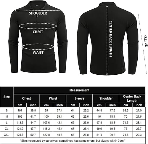 Miniatura 6 de COOFANDY Camisetas musculares para hombre, manga larga, con cremallera de un cuarto, camiseta de entrenamiento elástica y ajustada