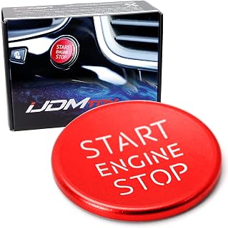 Line RS Style Red Aluminum Keyless Engine Push Start Button Cover Trim Compatible with Audi A4 A5 A7 A8 Q3 Q5 Q7, etc