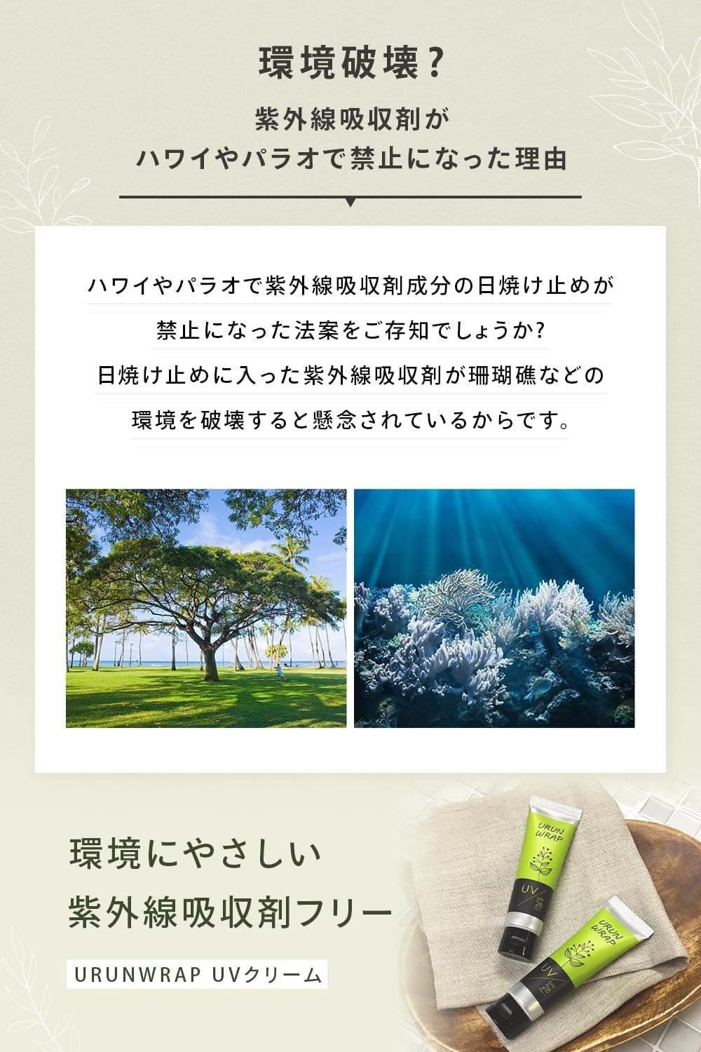 Amazon.co.jp: ウルンラップ ノンケミカル 日焼け止め UV クリーム