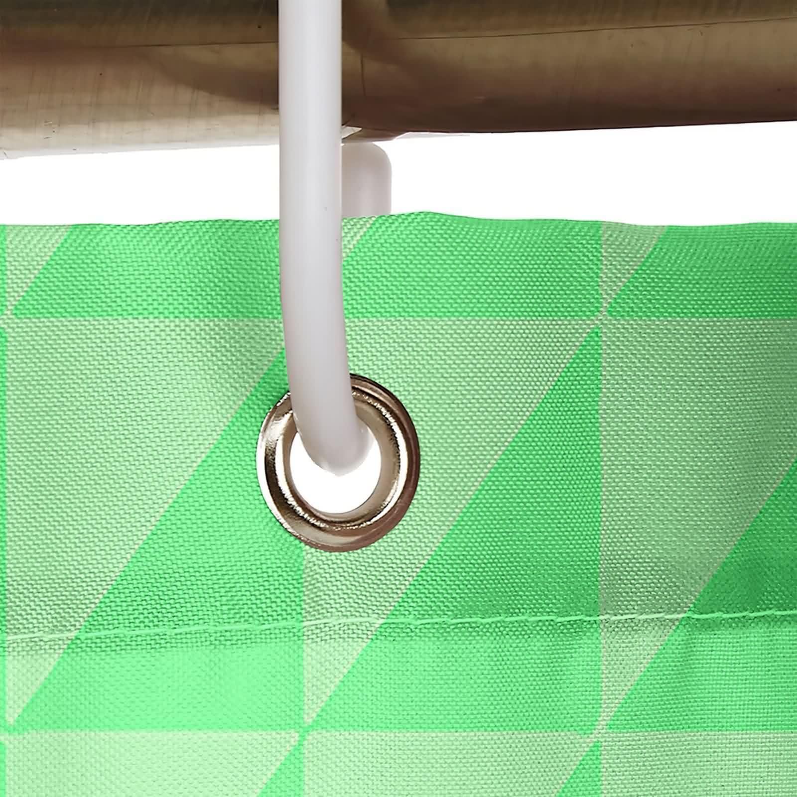 Cortina de ducha de 180 x 200 cm, textil verde, diseño de triángulos verdes, cortina de baño, tela de poliéster, resistente al moho, lavable, 1,8 x 2 m de largo (ancho x alto), incluye anillas
