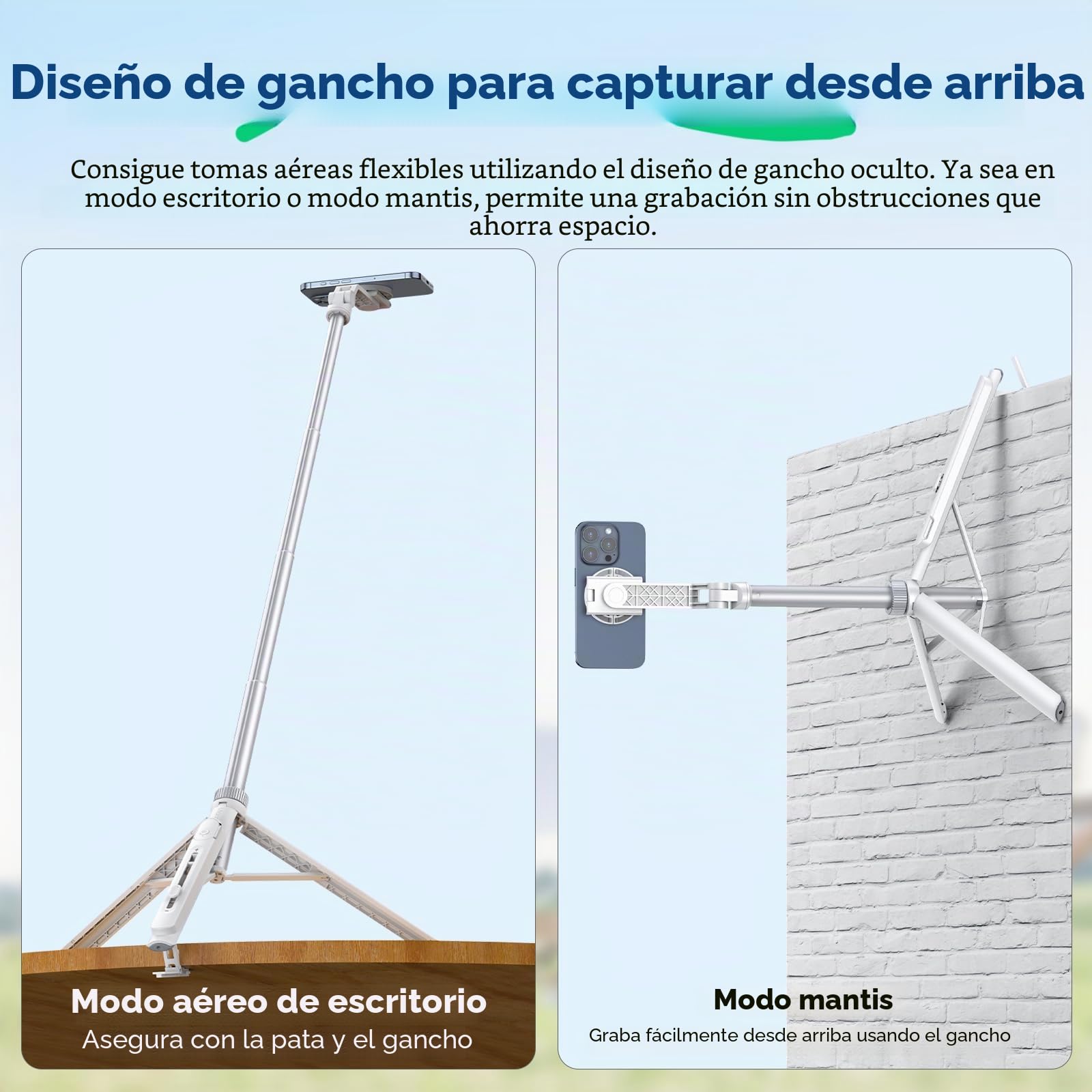ULANZI TT88 - Trípode Extensible para teléfono, Soporte magnético para Selfie de 57 Pulgadas con Clip 2 en 1, White trípode de Montaje de Zapata fría Compatible con iPhone, Ligero para Viajes