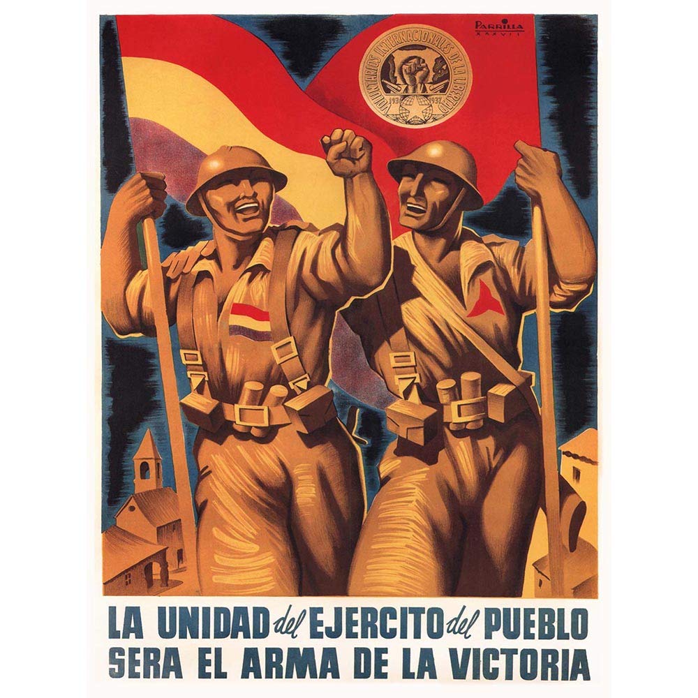 Wee Blue Coo War Spanish Civil International Brigade Republican Spain Art Print Poster Wall Decor 12X16 Inch