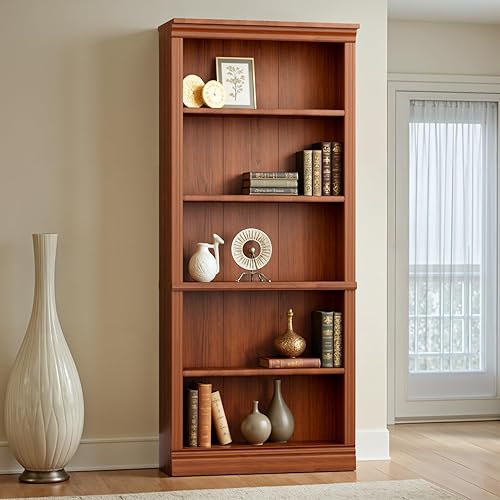 Miniatura 3 de Furniwell Estantería para libros, estantería de 5 estantes altos de 72 pulgadas de madera, estantería abierta de madera, organizador de