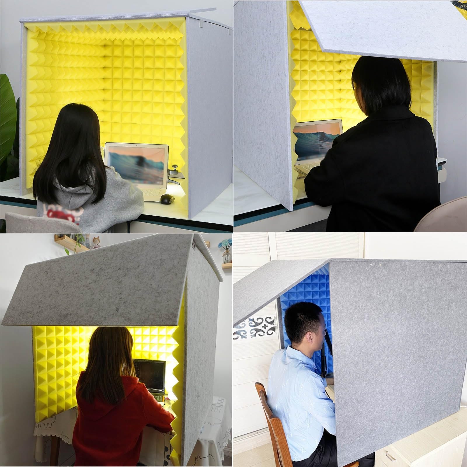 Sound Isolation Room for Home Studio, Microphone Foam Booth Cube, Portable Vocal Booth for Recording, Desktop Soundproof Cover, for Recording Podcasts Singing Gaming