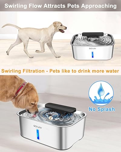 Miniatura 4 de Fuente de agua para perros grandes, fuente de agua para perros de acero inoxidable de 3 galones, fuente grande para beber agua para mascotas con