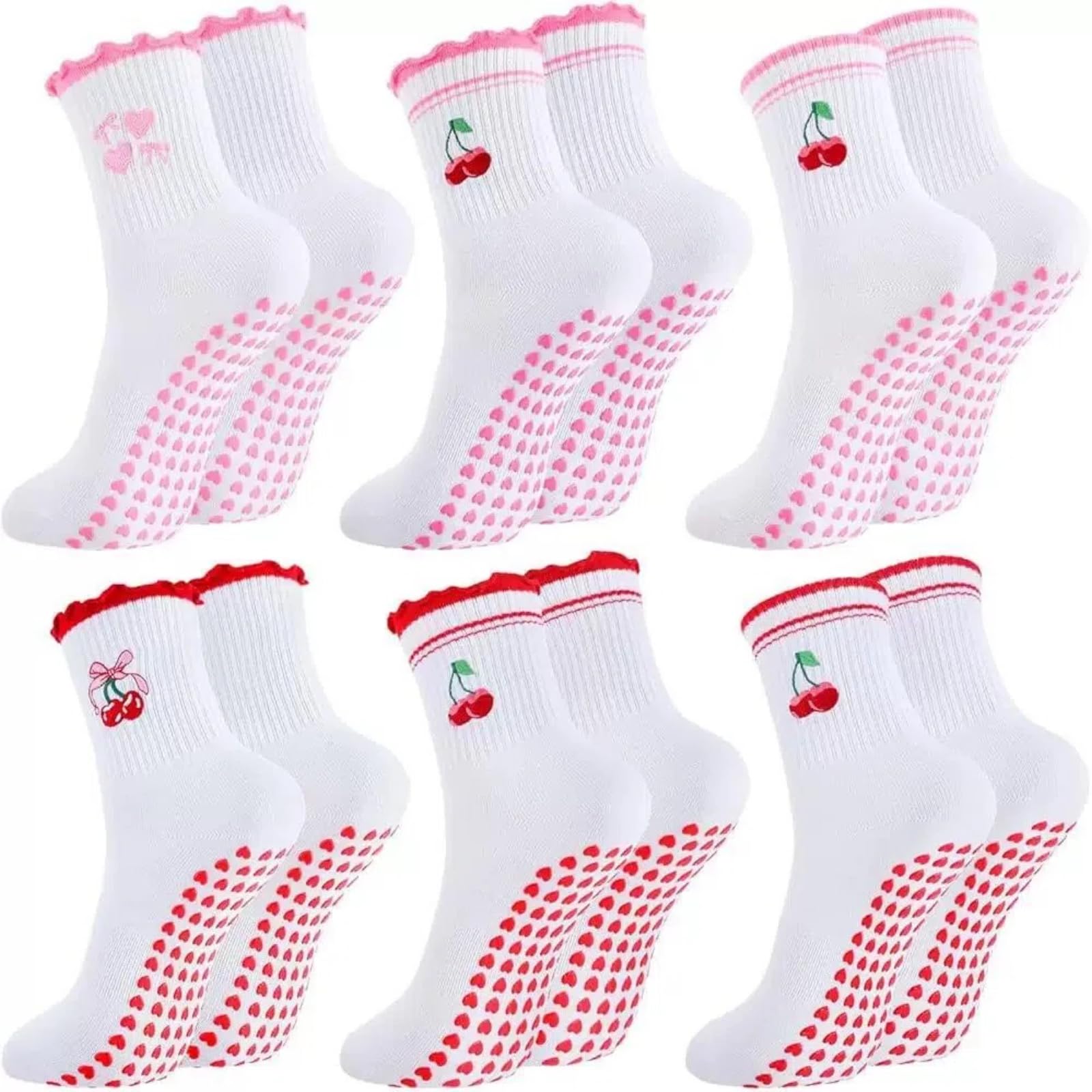 Pilates-Grip-Socken aus Baumwoll-Poly-Mischgewebe