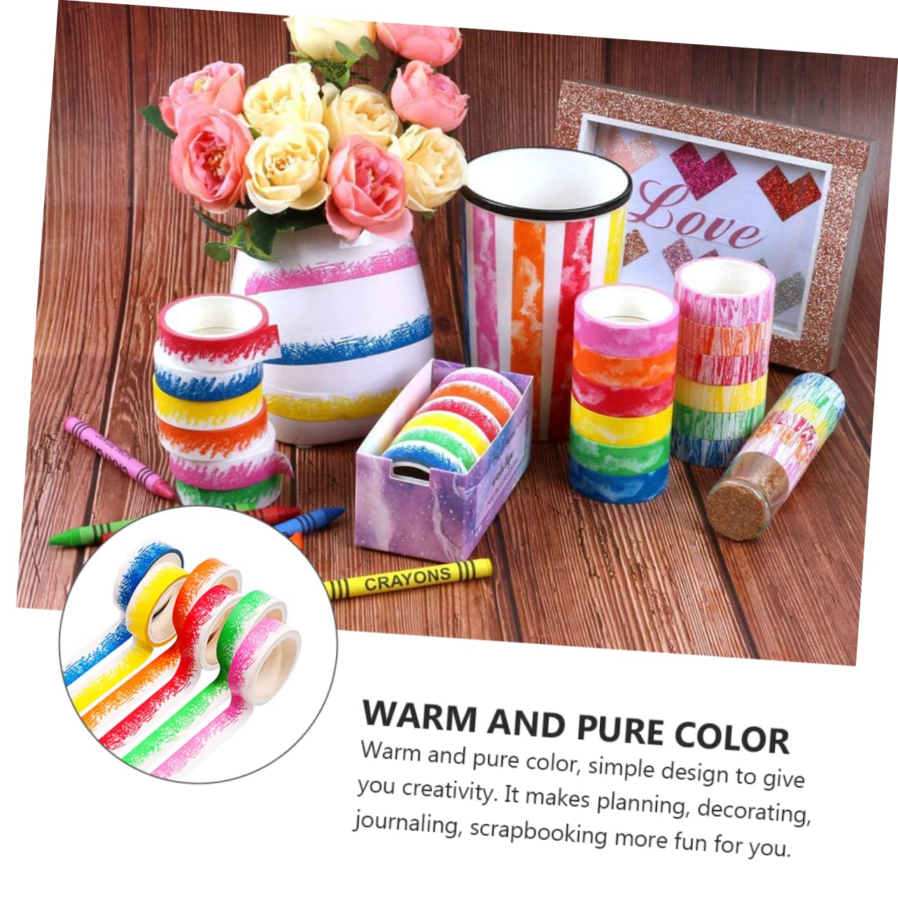 EXCEART 18rollos Cinta Washi Decorativa Adhesiva Cinta Masking para Manualidades Scrapbooking y Decoración y Diseño Creativo Sin Restos Al Retirar para Proyectos
