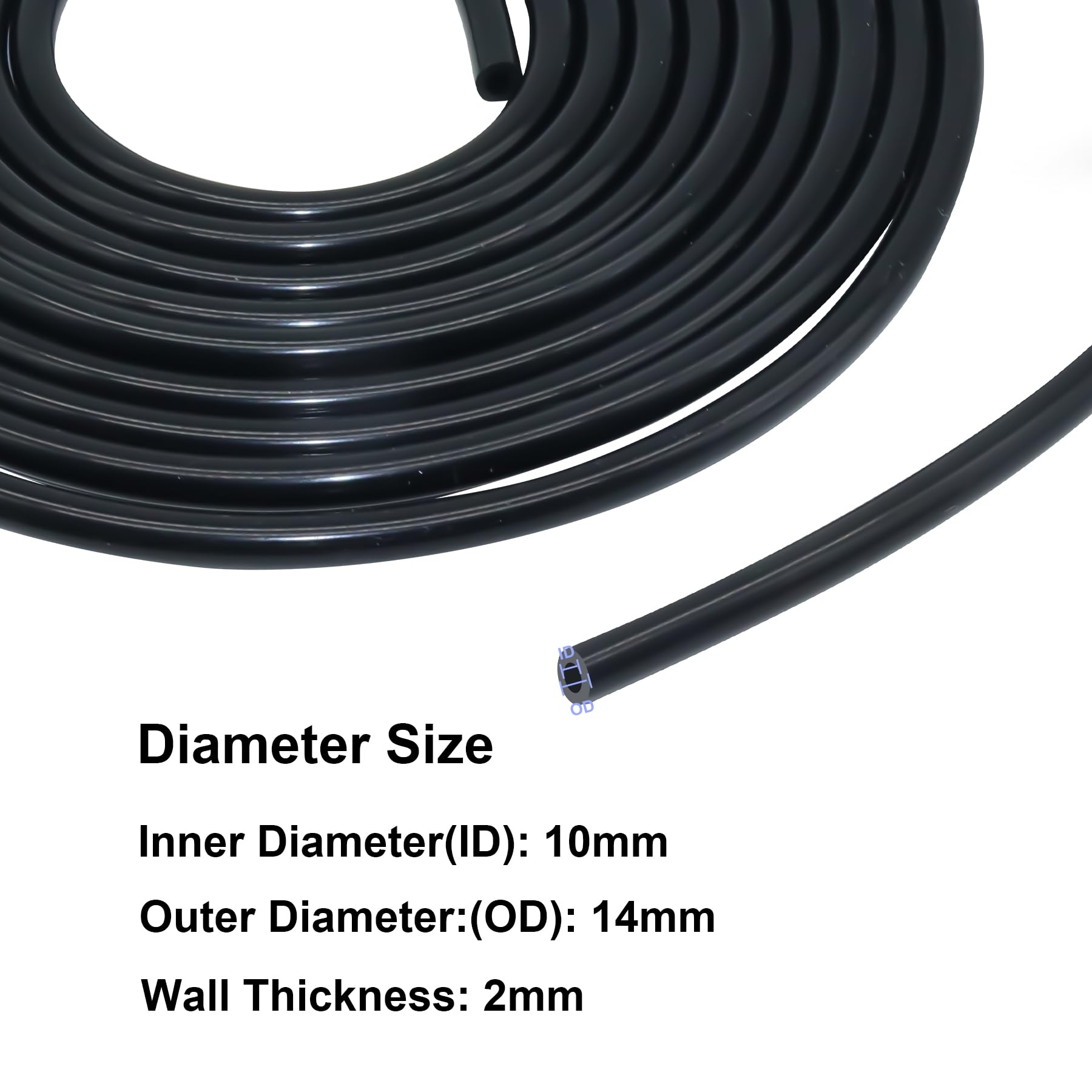 Siliconen Rubberen Slang, 10 Meter Food Grade Transparante Rubberen Slang ID 0,51 2 3 4 5 6 7 8 9 10 Mm OD Flexibele Siliconen Buis, 1PCS (Size : ID 8mm x 14mm OD