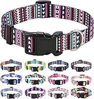 Vista 55 de Collar de perro, patrones geométricos florales, tribales, bohemios, collar de estilo étnico, suave y ajustable, para perros pequeños, medianos