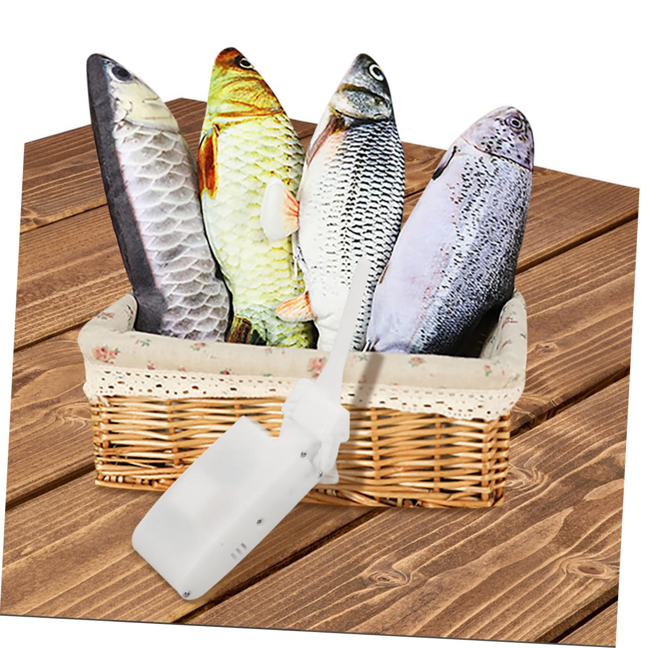 VICASKY 5 Stück Simuliertes Fischspielzeug Bewegung DIY Haustierspielzeug Zubehör Langlebiges Sicheres Kunststoffmaterial Installieren für Kreative Plüsch und Haustierfischspielzeuge