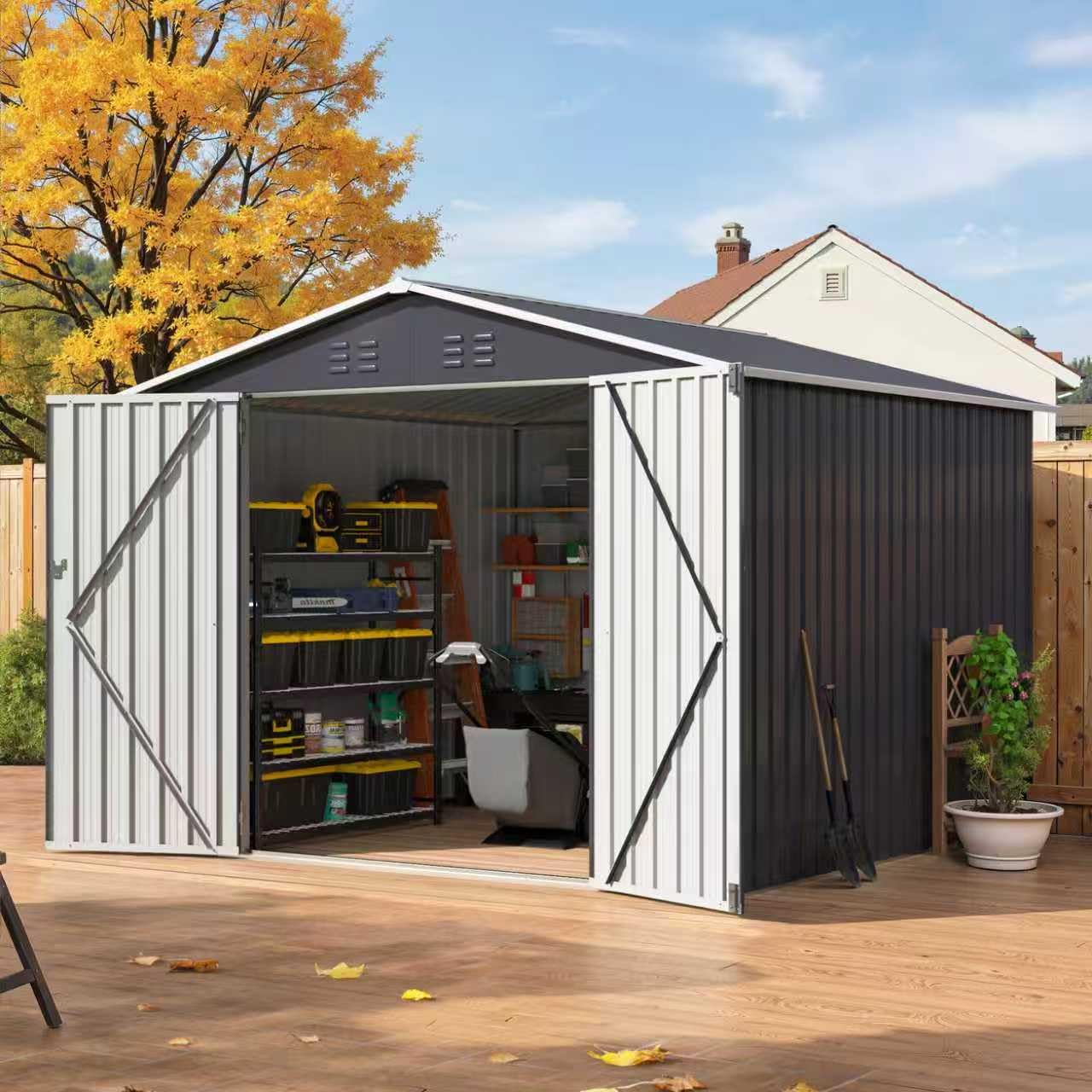 Amazon.com : Besteagle 8x8 FT Outdoor Storage Shed, Utility Metal