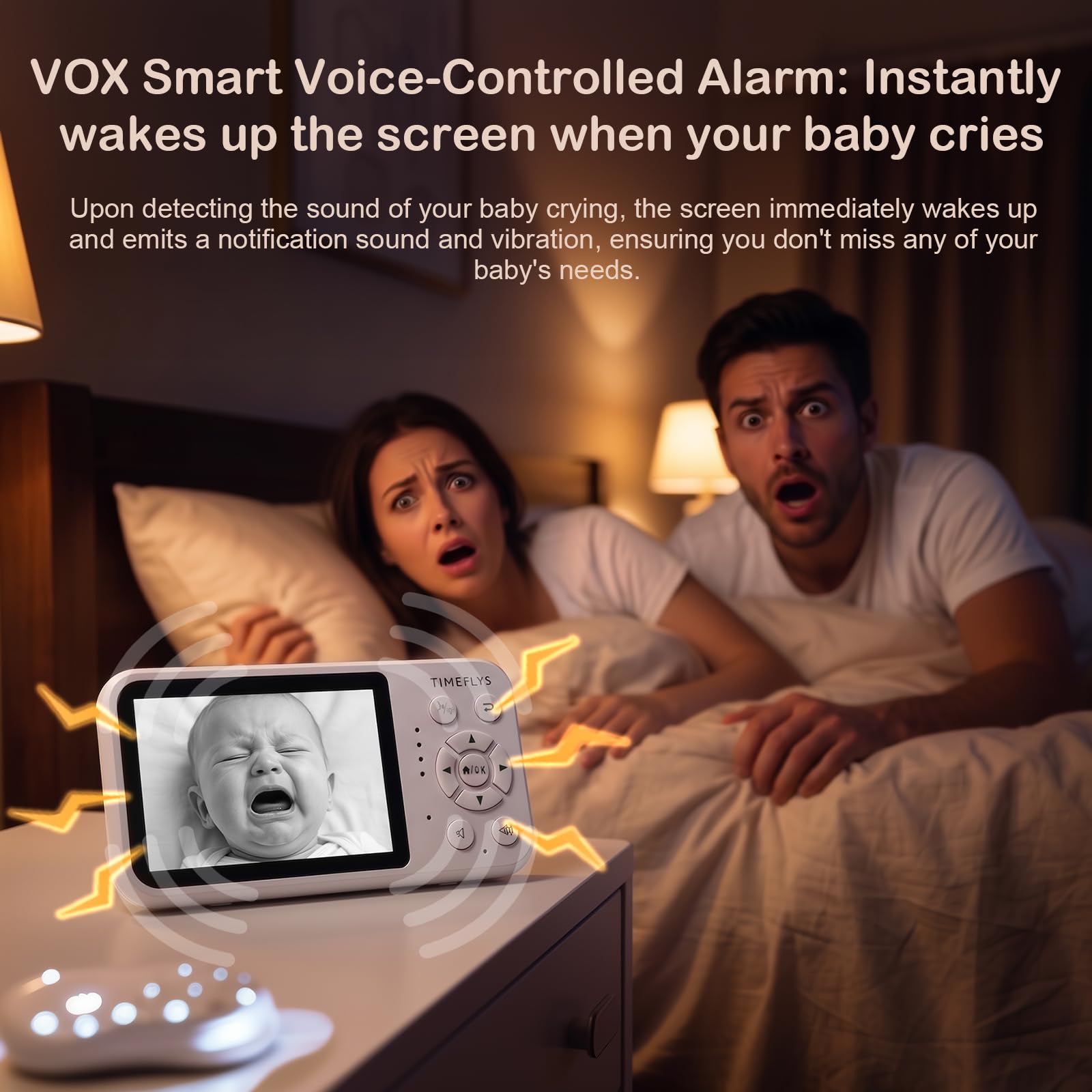 TimeFlys Moniteur vidéo pour bébé, deux unités rechargeables, utilisation en extérieur pour le camping, utilisation de caméra de voiture, appareil photo, batterie de 40 heures, vision nocturne, audio