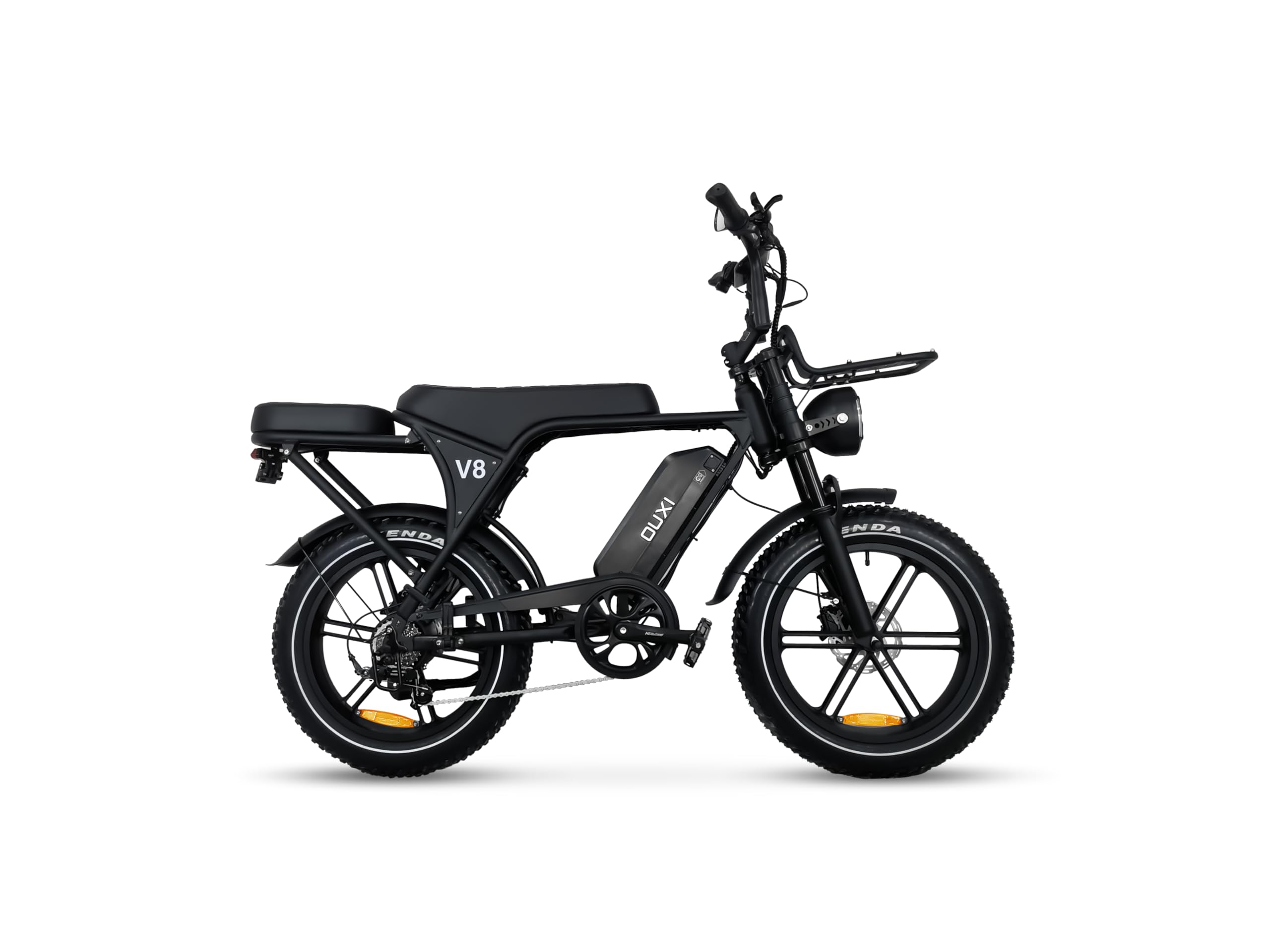 OUXI E-Bike 250W Motor Elektrofahrrad 20" x 4.0 Fatbike Hydraulische Scheibenbremsen NFC-Entsperrung 60Nm Drehmoment Vorne & Hinten Gepäckträger