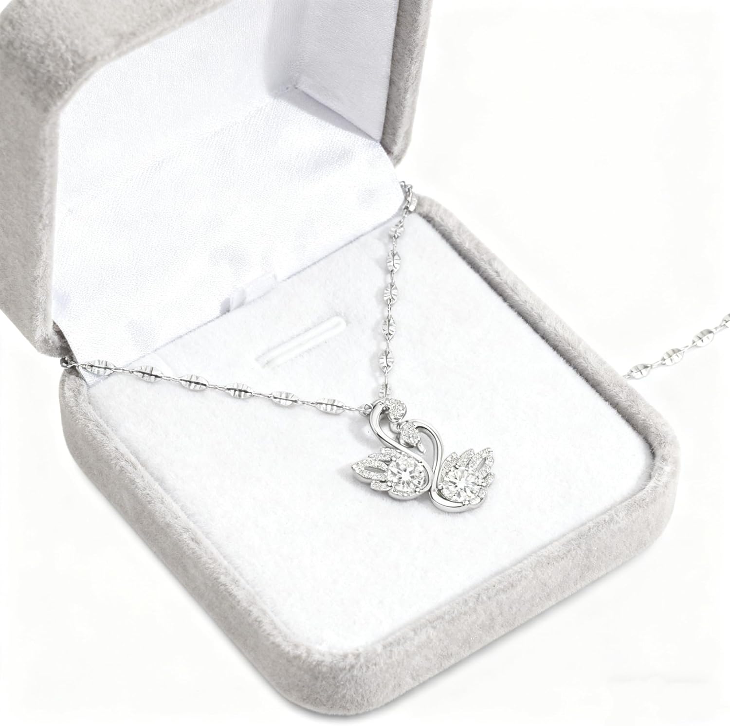 14K White Gold Plated Cubic Zirconia Necklace for Women Choker Imitation Diamond Pendant Fashion Pendant Chain Necklace Women Jewelry Gift Birthday Gifts - Image 6