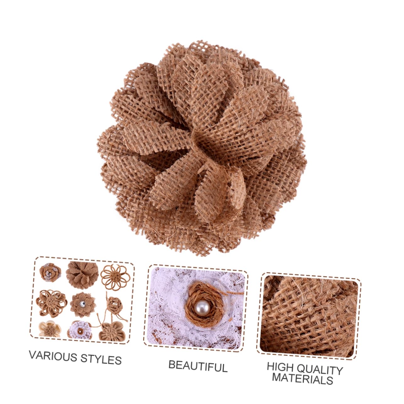 27stücke Teiliges Blumen Aus Jute Und Leinen Für Hochzeiten Und Partys Handgefertigte Rustikale Blumendekoration Bastelprojekte Und Kreative Anlässe