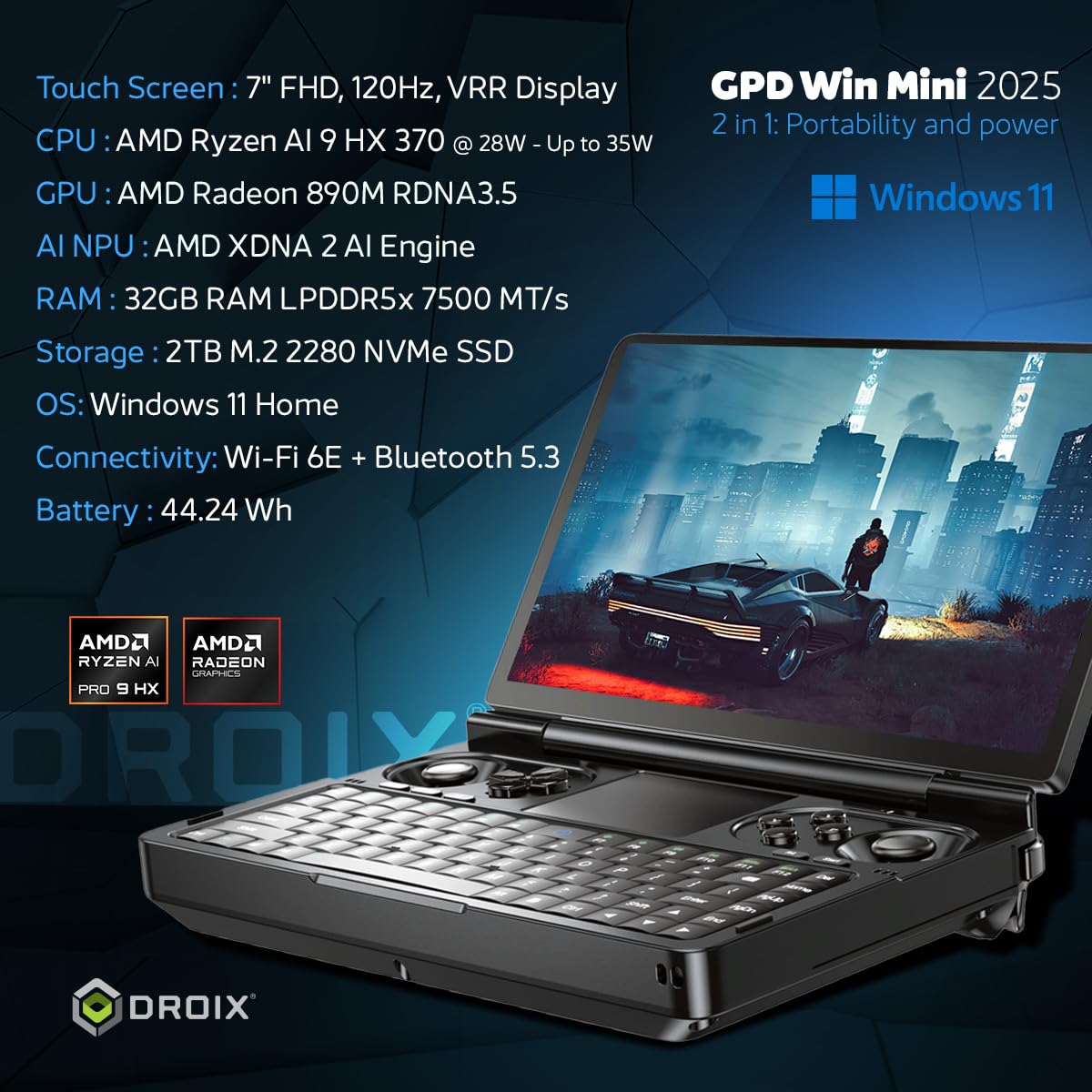 GPD Win Mini 2025 Handheld Gaming PC | 7