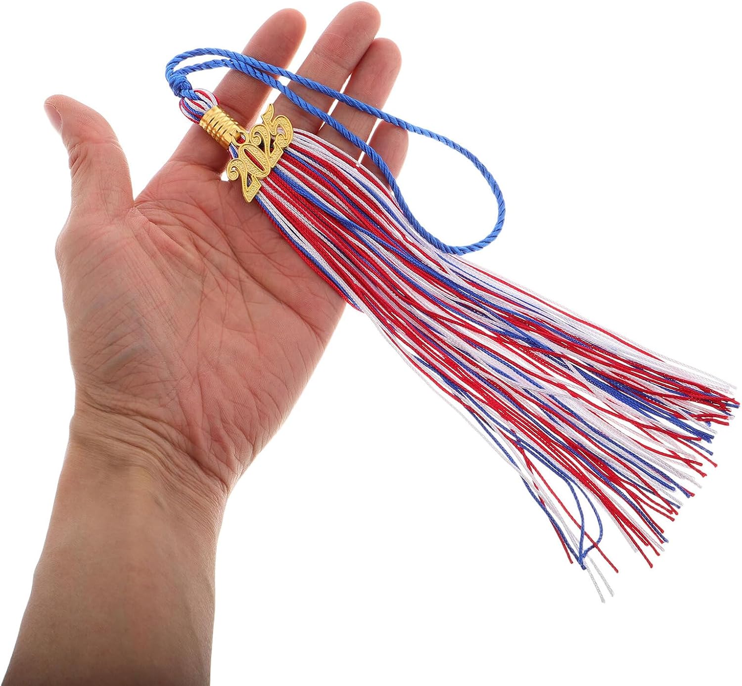 SOLUSTRE 6 Pcs 2025 Graduation Tassels for Caps, Graduate Cap Decorations with Charm, Multi-Color Including Ivory, Crimson, Navy, and Ebony, Graduation Season Accessories for High School