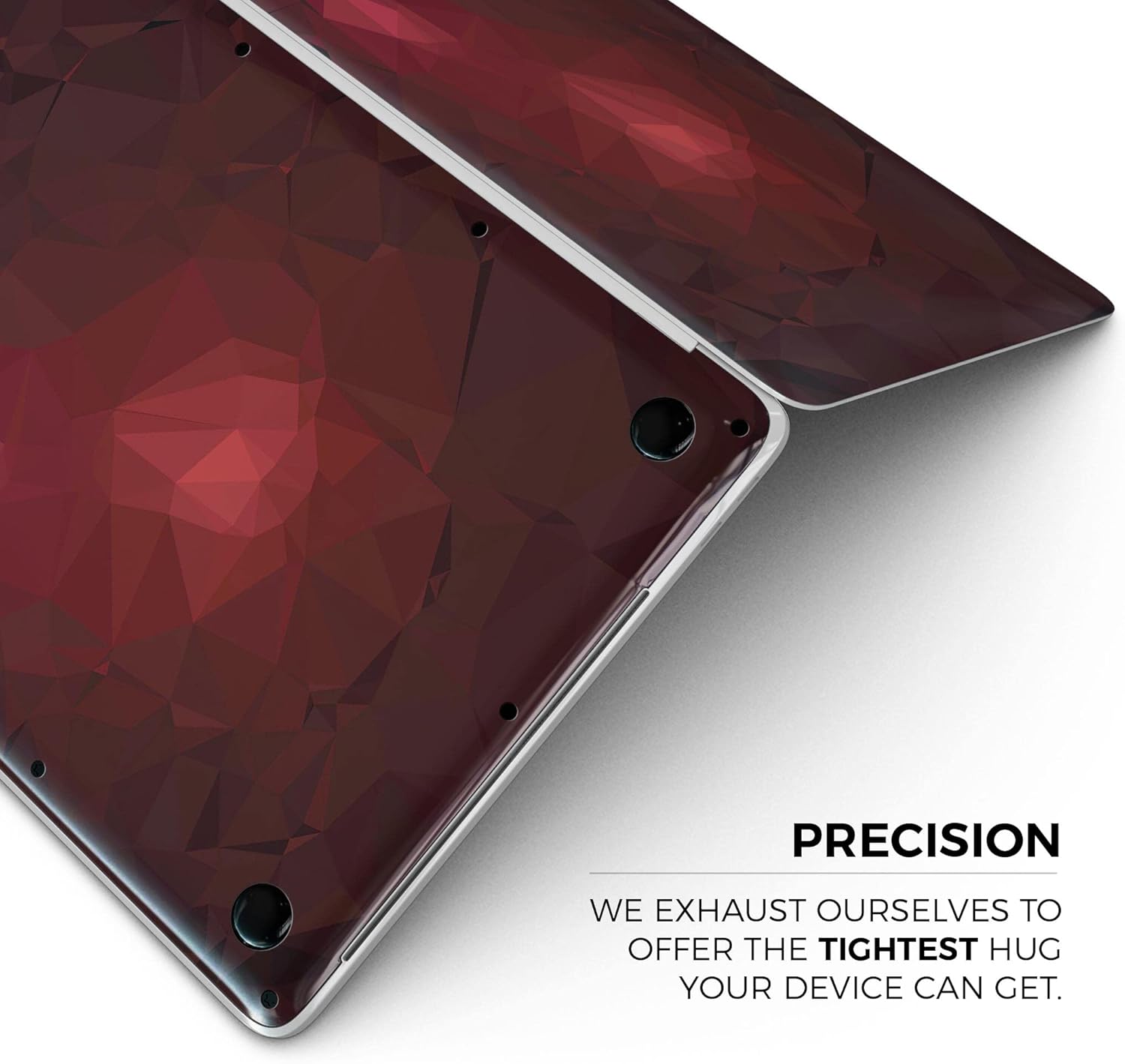 DesignSkinz - Varying Shades of Red Geometric Shapes - Full-Body Wrap Protective Decal Skin Kit Compatible with MacBook 13" Pro M1 (A2338)