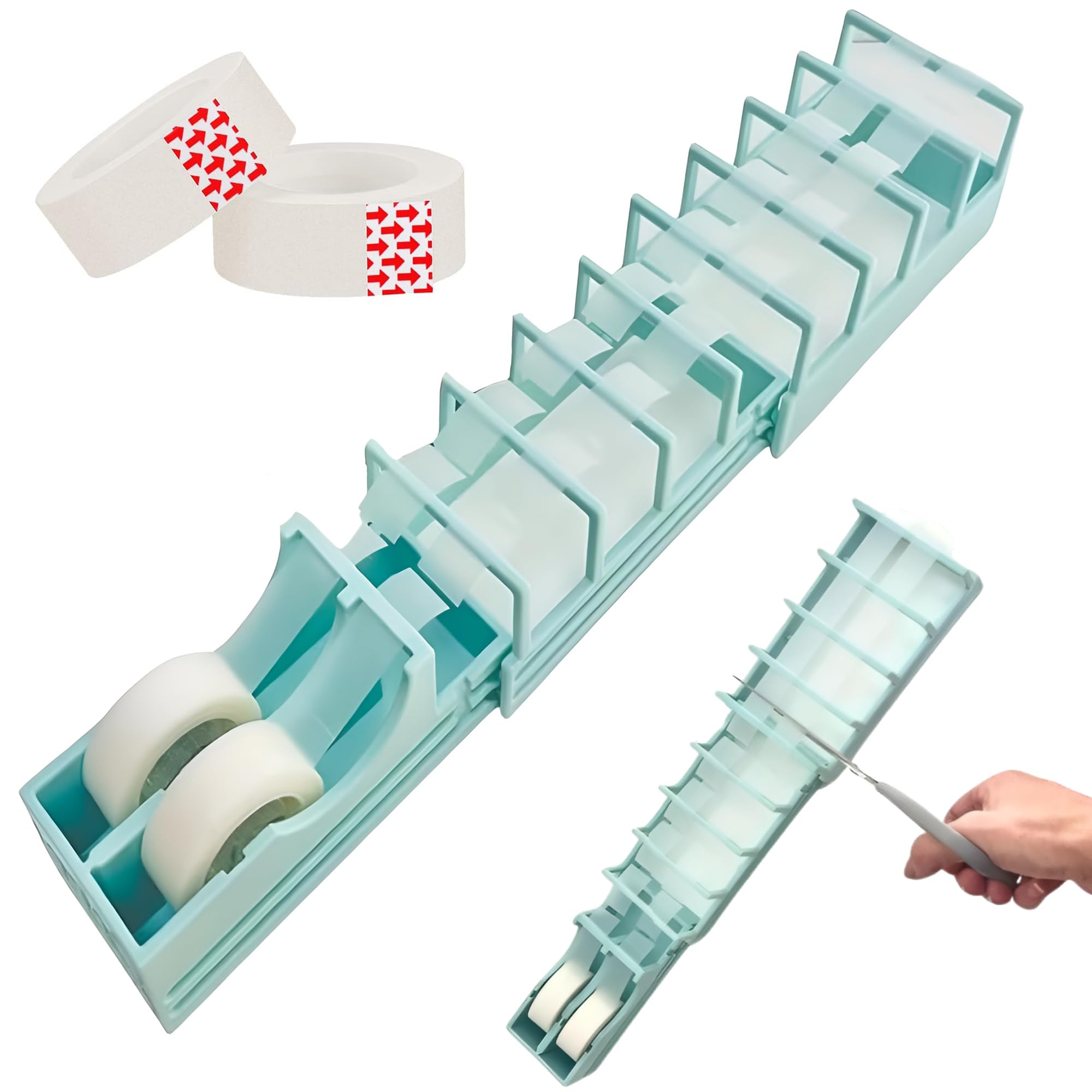 Tape Viral Desktop Tape Dispenser, Fast 18-Strip Cutter for Crafts & Gift Wrapping