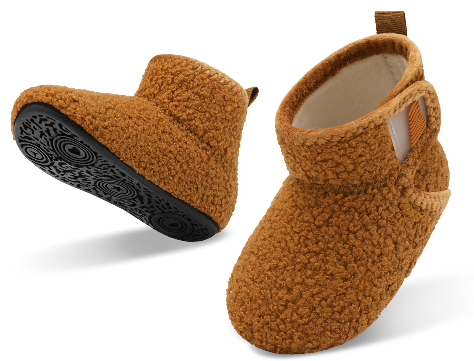 JOINFREE Baby Girls Boys House Shoes Baby Slippers with Non-Slip Rubber Sole Toddlers Cozy Home Booties