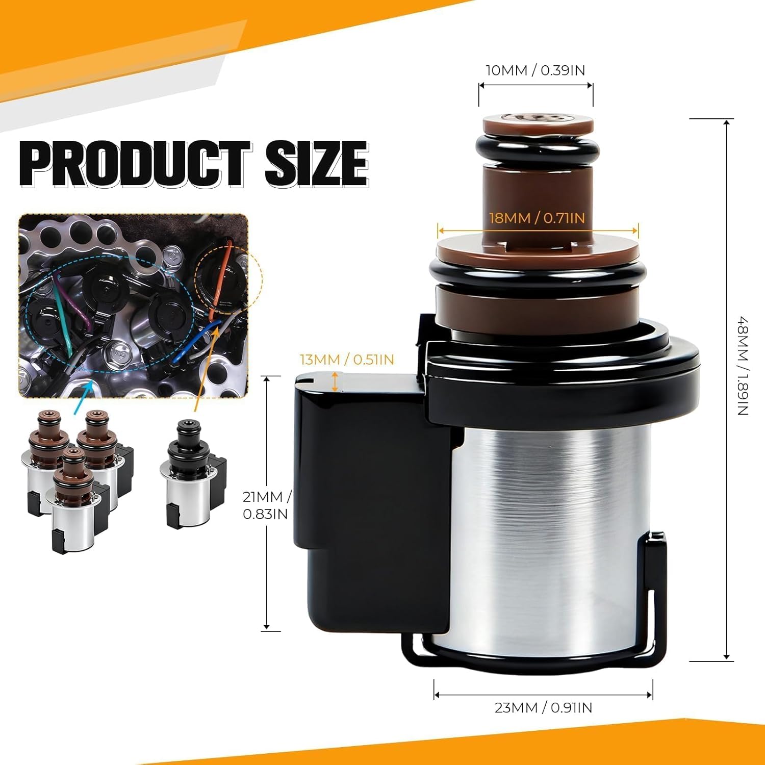 3BR-4PCS Transmission Solenoid Kit Compatible with Subaru Crosstrek Forest CVT 3.2-3.5 Ohm Pressure Control 12.4-13.2 Ohm Torque Converter Lock-Up Solenoid Replaces TR580 TR690 31825AA050 31825AA051