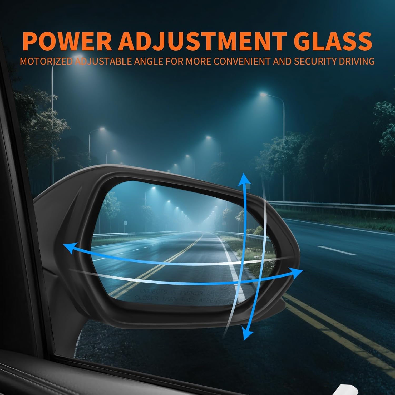 Right Passenger Side Mirror Assembly Compatible with Camry 2018-2024 with Power Glass and Manual Folding Non-Heated Replace 8791006800 TO1321366 Rearview Mirror (3pins Black)