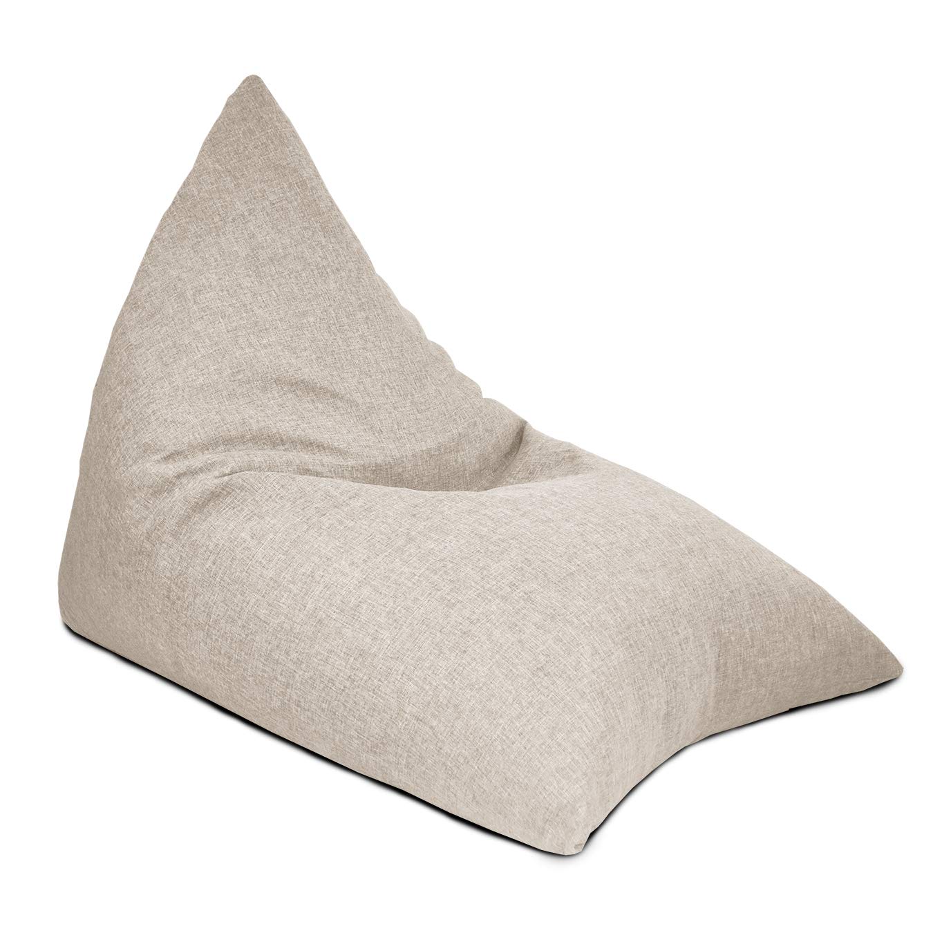 rucomfy BeanbagsBarley Humbug Large Bean Bag, Use As Recliner Chair or Lounger, For Teens and Adults 90 x 140 x 116cm (Natural)
