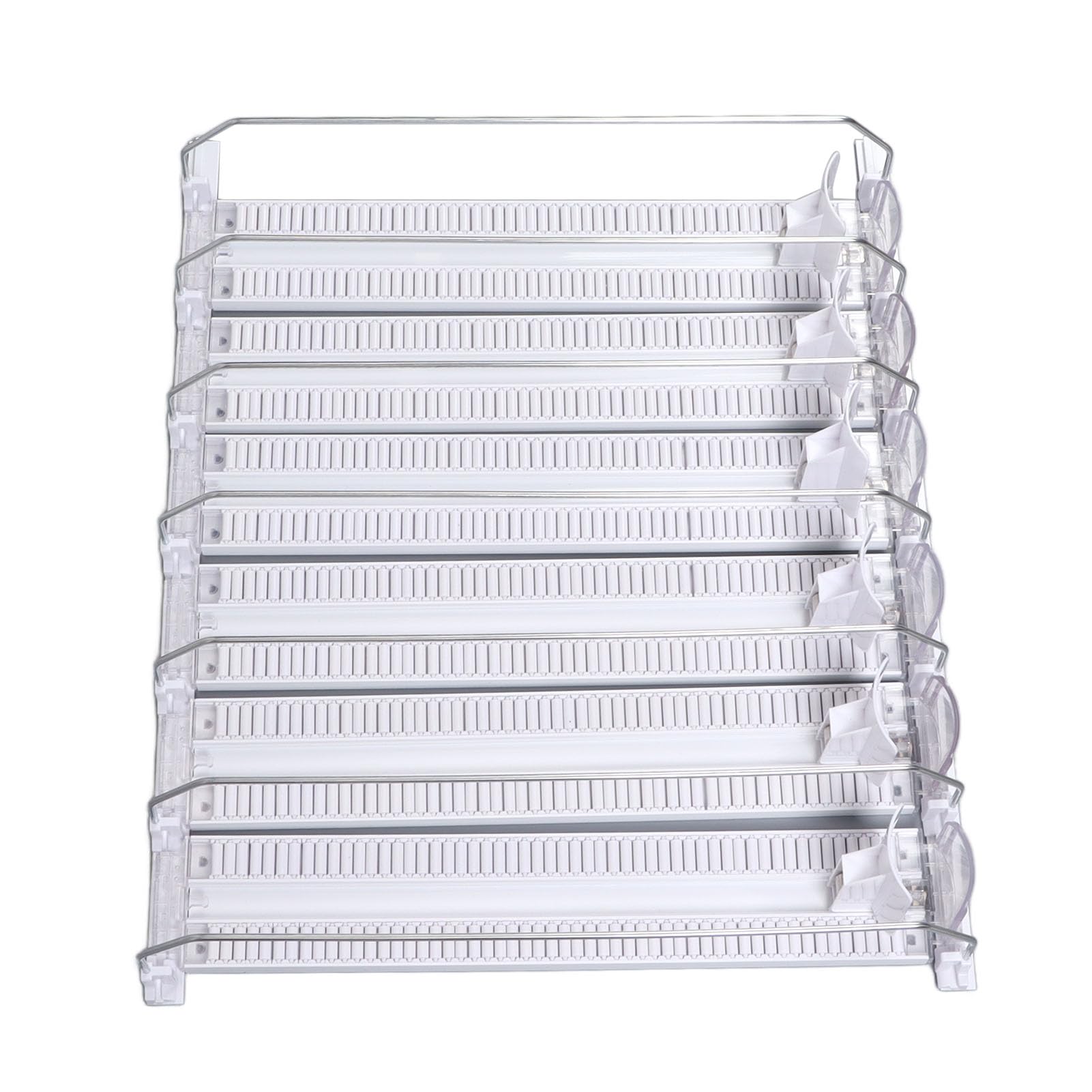 Soporte para Bebidas Autoempujable, Organizador de Latas de Refresco Autoempujable de 6 Filas para Refrigerador, Organizador de Bebidas para Botellas de Cerveza, Soporte para (WHITE)