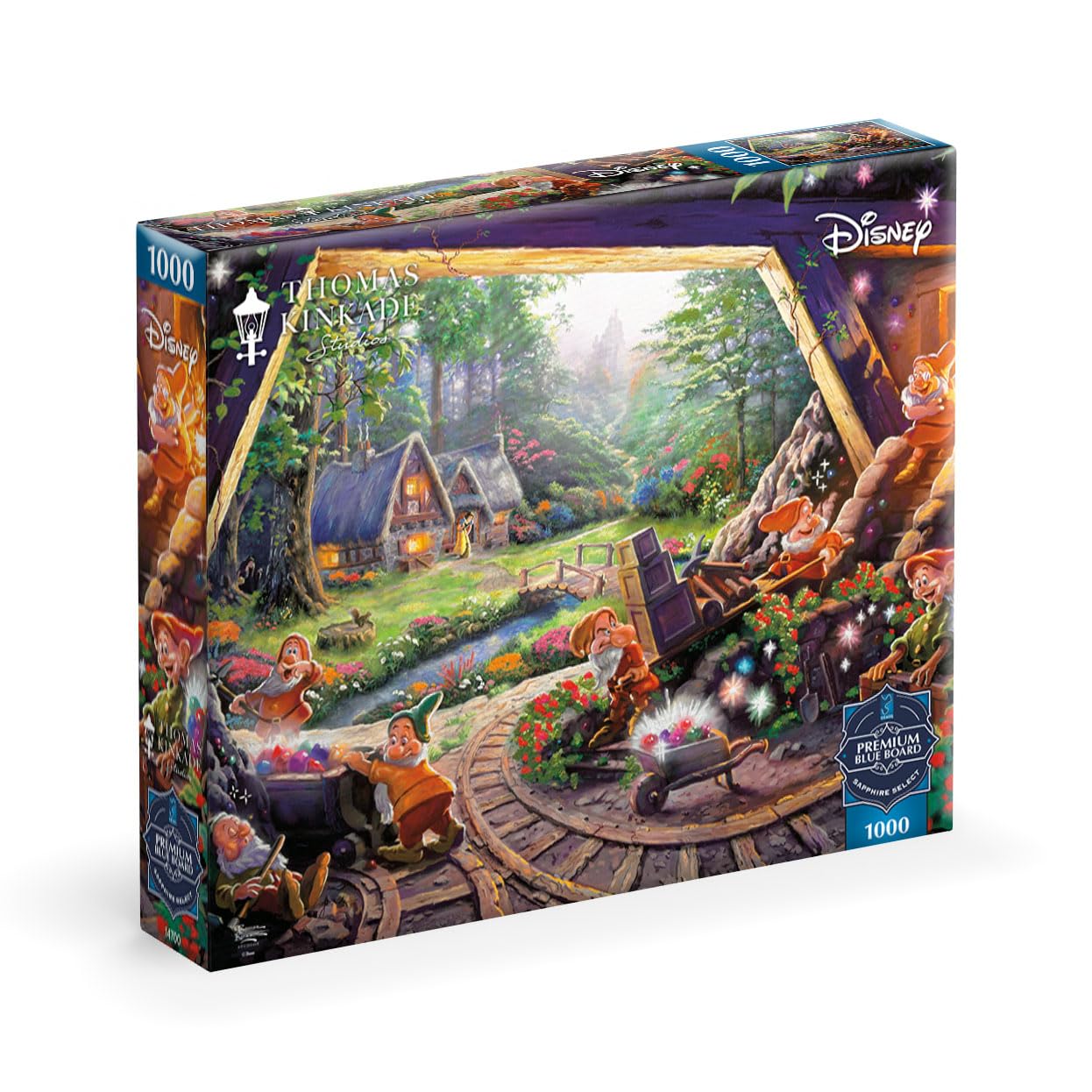 Buffalo Games - Sapphire Select - Disney - Thomas Kinkade - Snow White - 1000 Piece Jigsaw Puzzle – Challenging & Fun – Blue Core Puzzle Board – Giftable Display Box - Full Size Poster Included