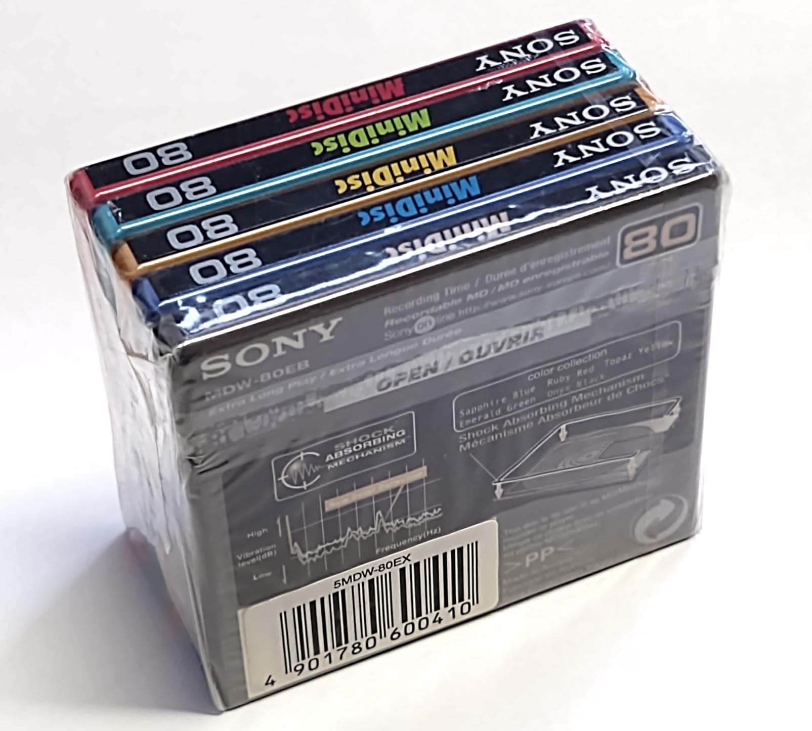 Sony 5MDW80PR Mini-Disk, 80 Minuten, 5 Stück