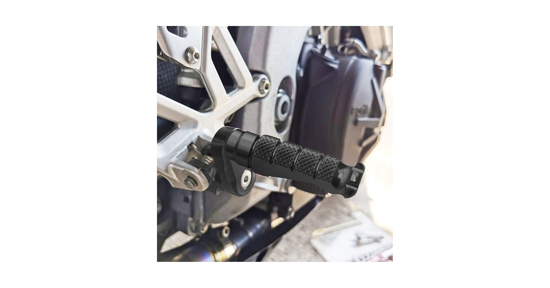 Amazon.com: MCMOTOPARTS R-FIGHT Black Front Footpegs 25mm