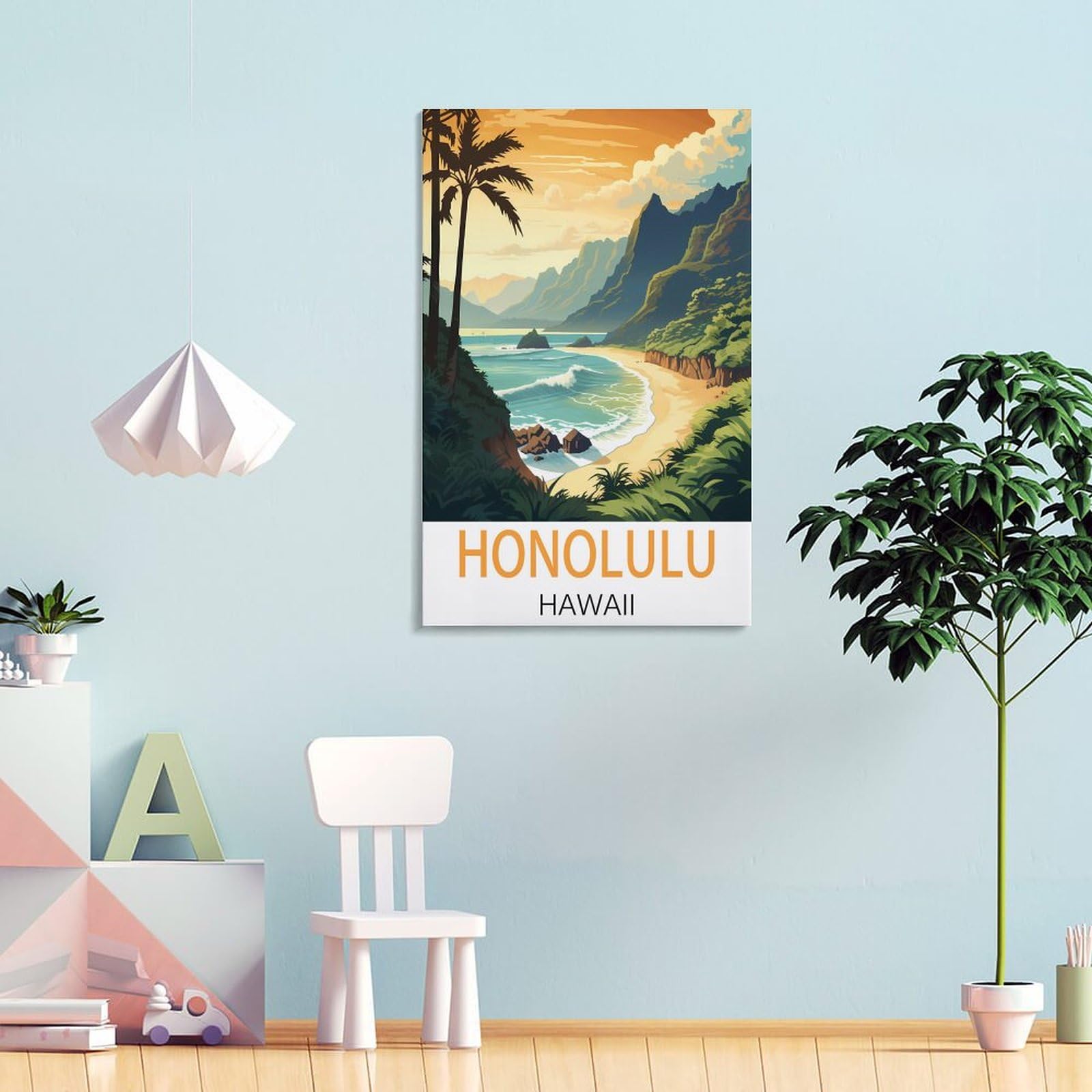 Poster Déco Hawaï Five-0 Sur Toile - Style Vintage Sans Cadre 30x45 Cm - Parfait Pour Salon Et Chambre