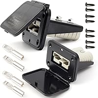 Vista 1 de Panel de montaje de enchufe de 120 A con cubierta antipolvo compatible con conectores Anderson SB120 placa empotrada de montaje empotrado, 2 bases