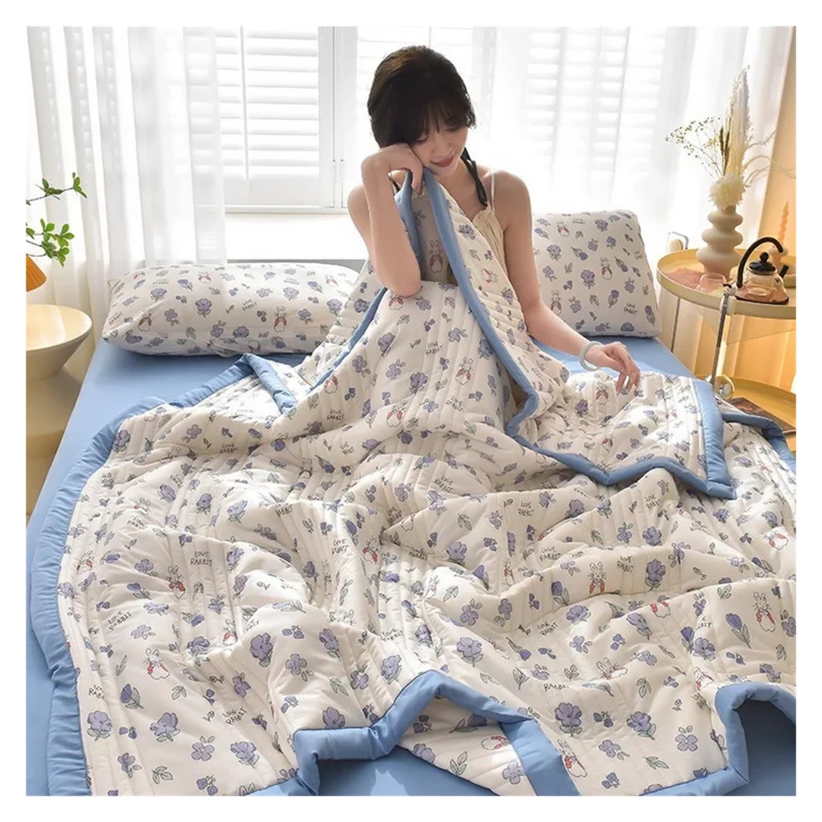 KHASCBNF Lightweight Duvet Breathable, Comfortable, And Cool Feeling Silk Summer Quilt, Air-conditioned(1,150x200cm)
