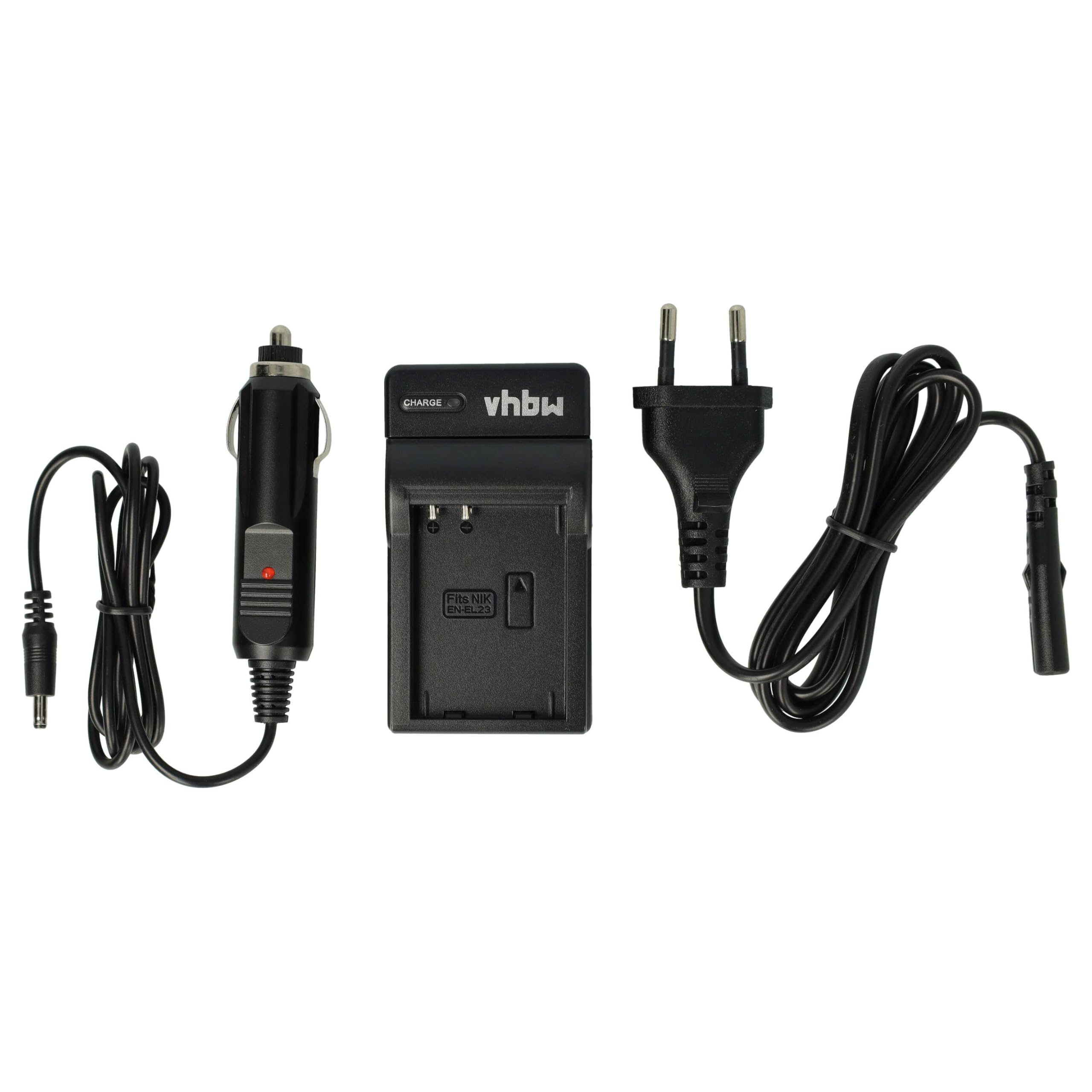 Vhbw Ladegerät Für Nikon Kameras – Kompatibel Mit Coolpix P600, P610, B700, P900, S810, Inkl. Kfz-Adapter & LED-Anzeige